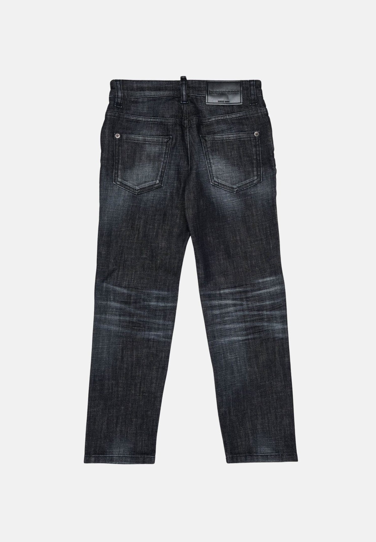 DSQUARED2 Jeans nero per donna, ragazzi e bambini con effetto lavato e classico design cinque tasche. DQ0731D0ABS DQ02 DSQUARED2
