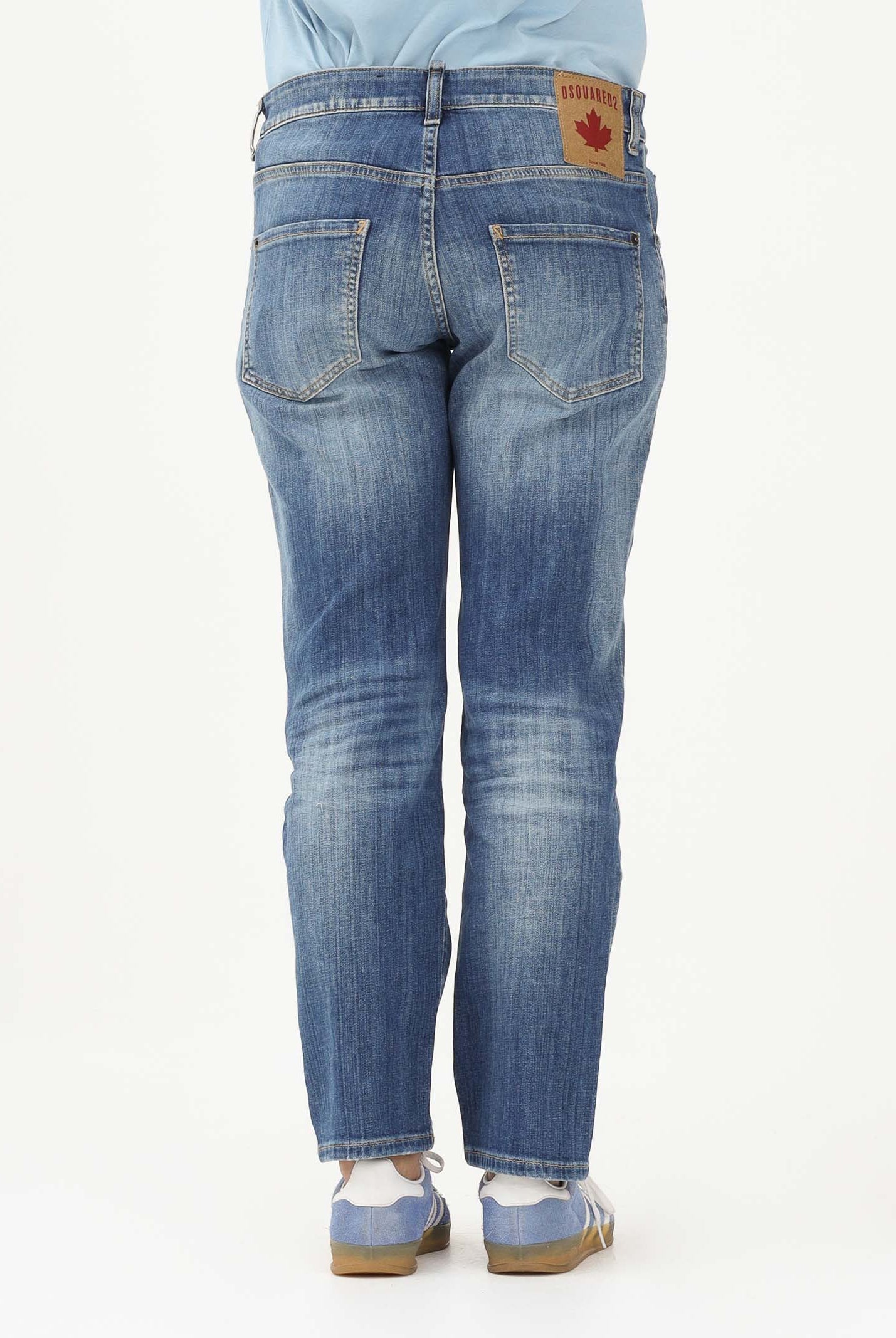 DSQUARED2 Jeans Stanislav in denim medio per donna, ragazzi e bambini con abrasioni DQ0731D0AFN DQ01 DSQUARED2
