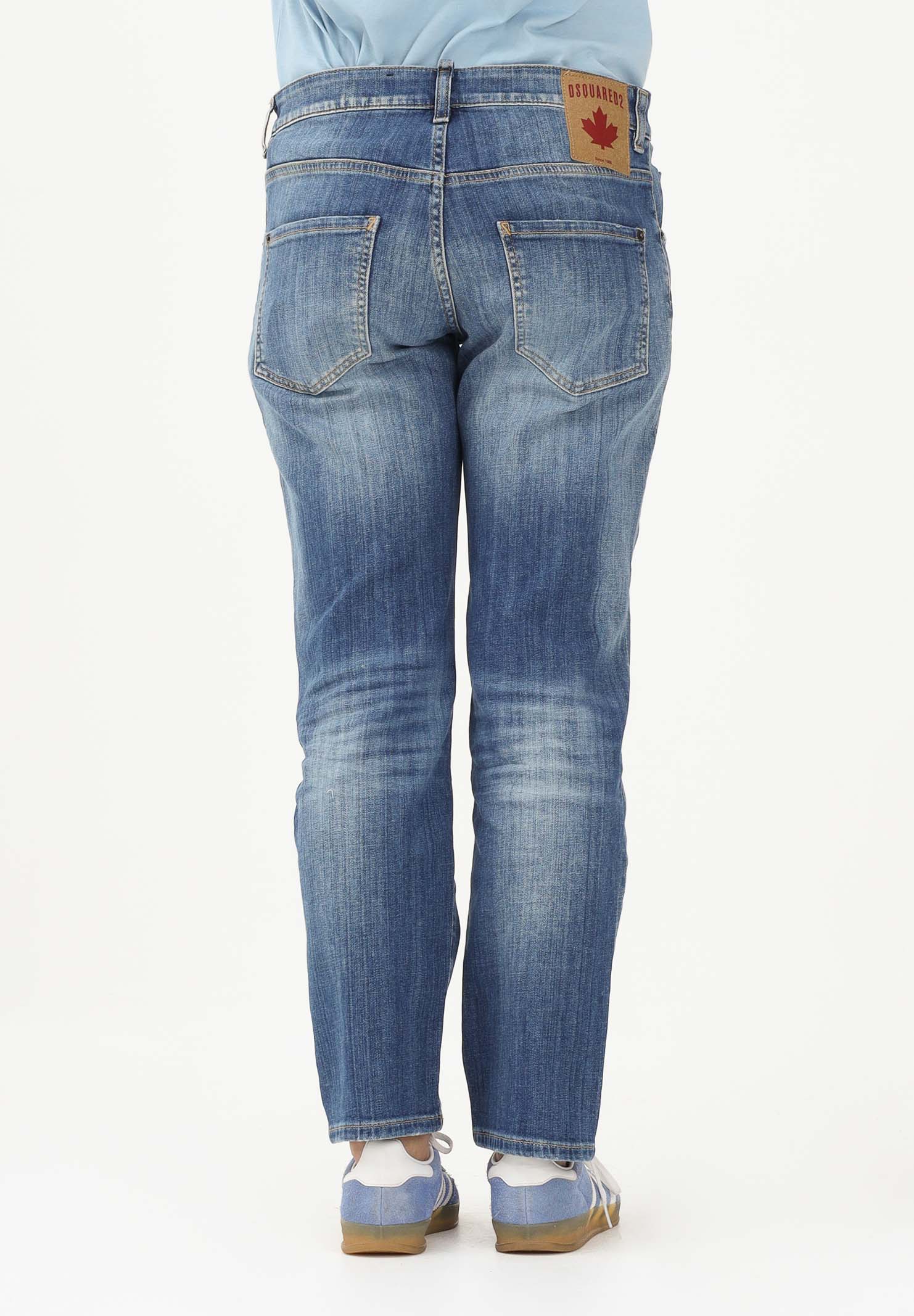 DSQUARED2 Jeans Stanislav in denim medio per donna, ragazzi e bambini con abrasioni DQ0731D0AFN DQ01 DSQUARED2