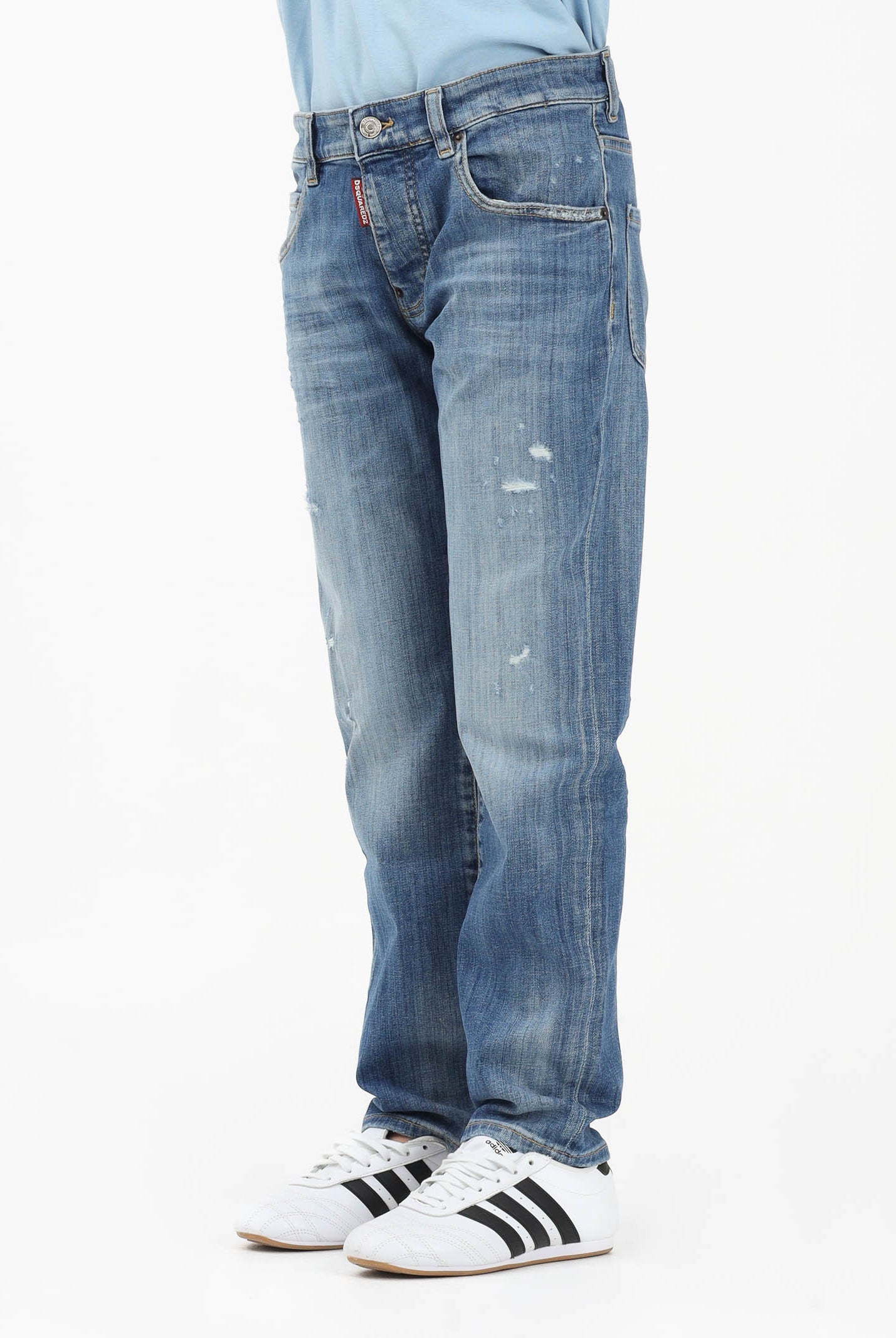 DSQUARED2 Jeans Stanislav in denim medio per donna, ragazzi e bambini con abrasioni DQ0731D0AFN DQ01 DSQUARED2