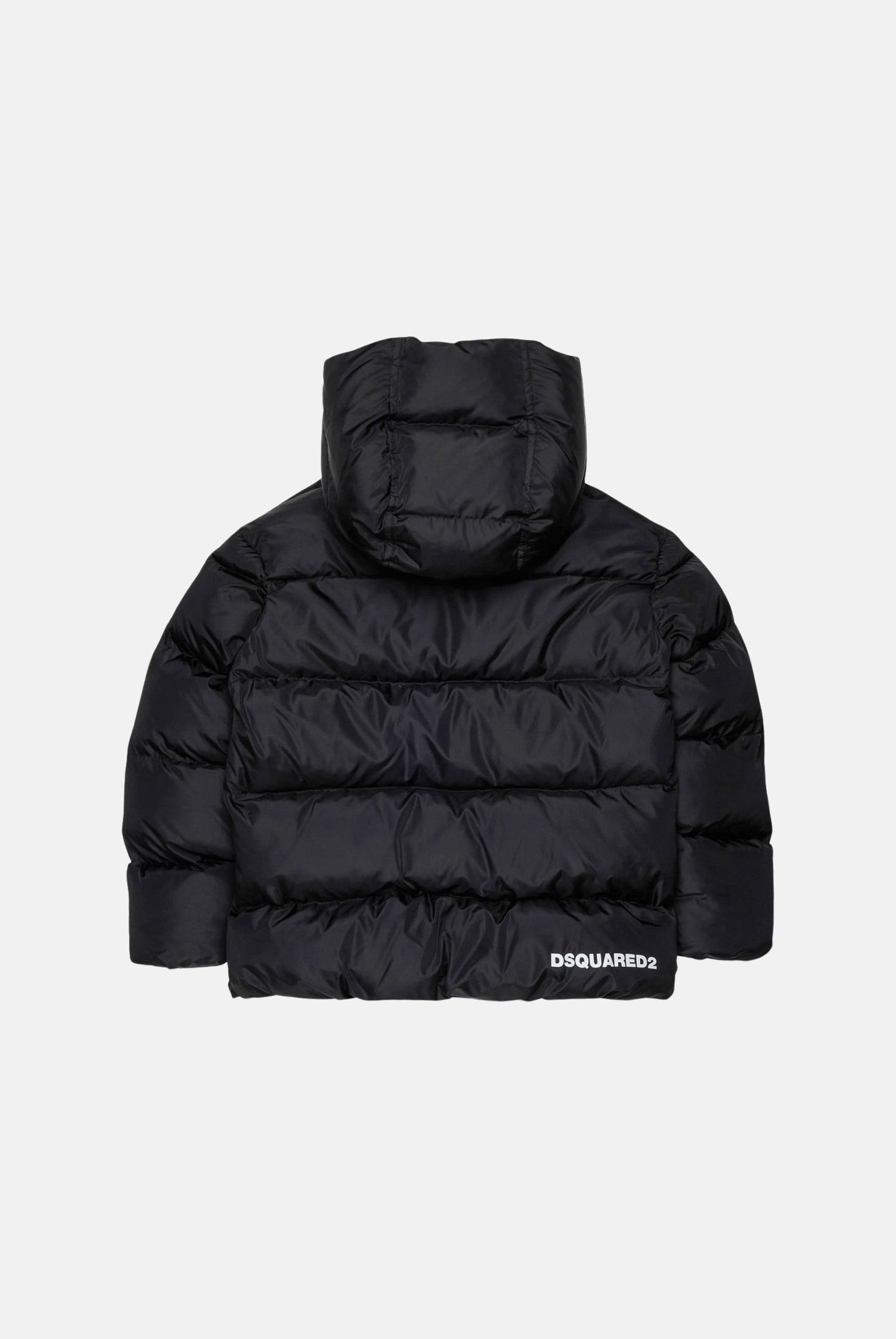 DSQUARED2 Giubbotto piumino nero per donna, ragazzi e bambini, con design trapuntato tinta unita.<BR/> DQ1090D00BN DQ900 DSQUARED2