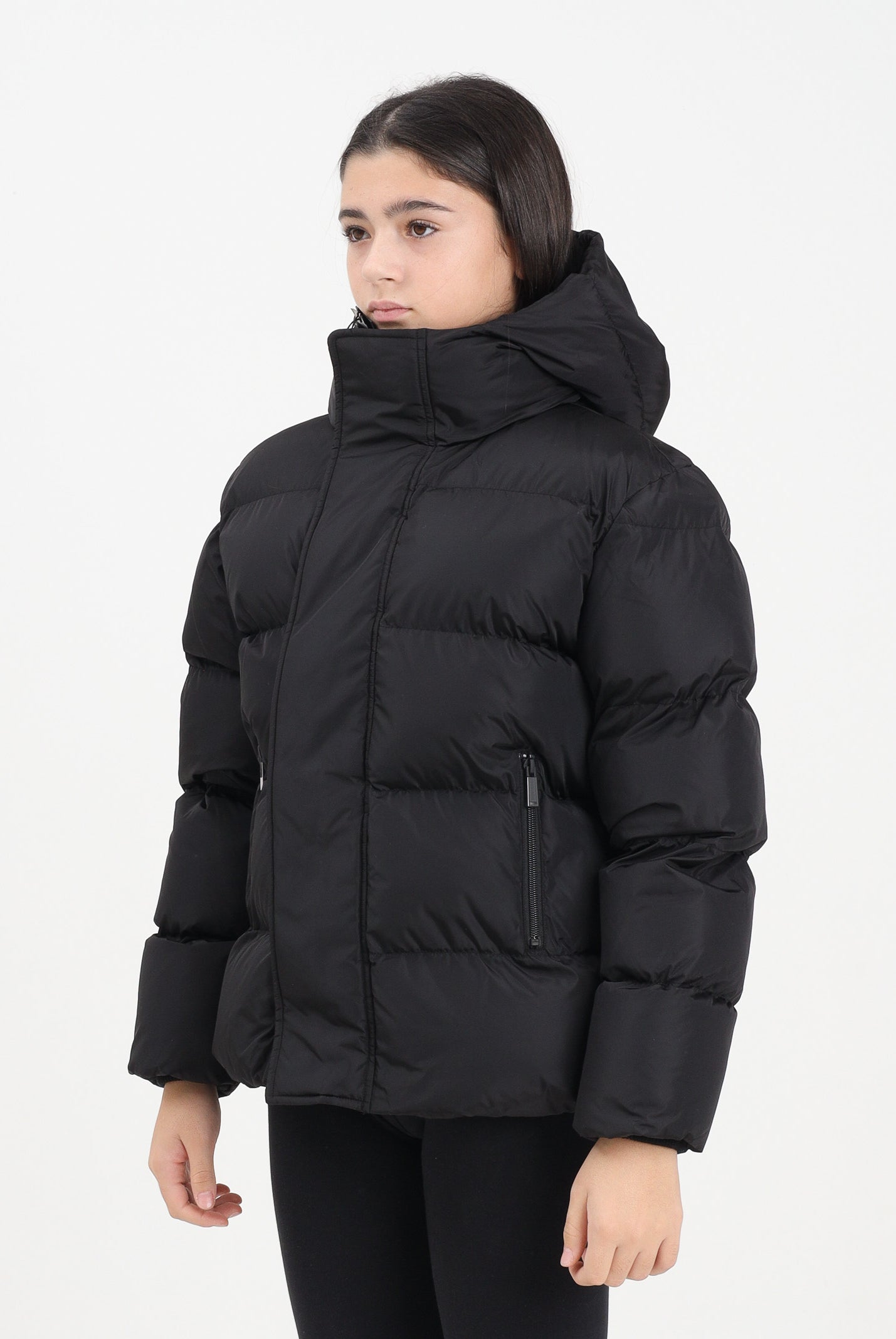 DSQUARED2 giubbotto piumino con cappuccio in nylon black nero, colore basico nero, donna. DQ1090D00BN DQ900 DSQUARED2
