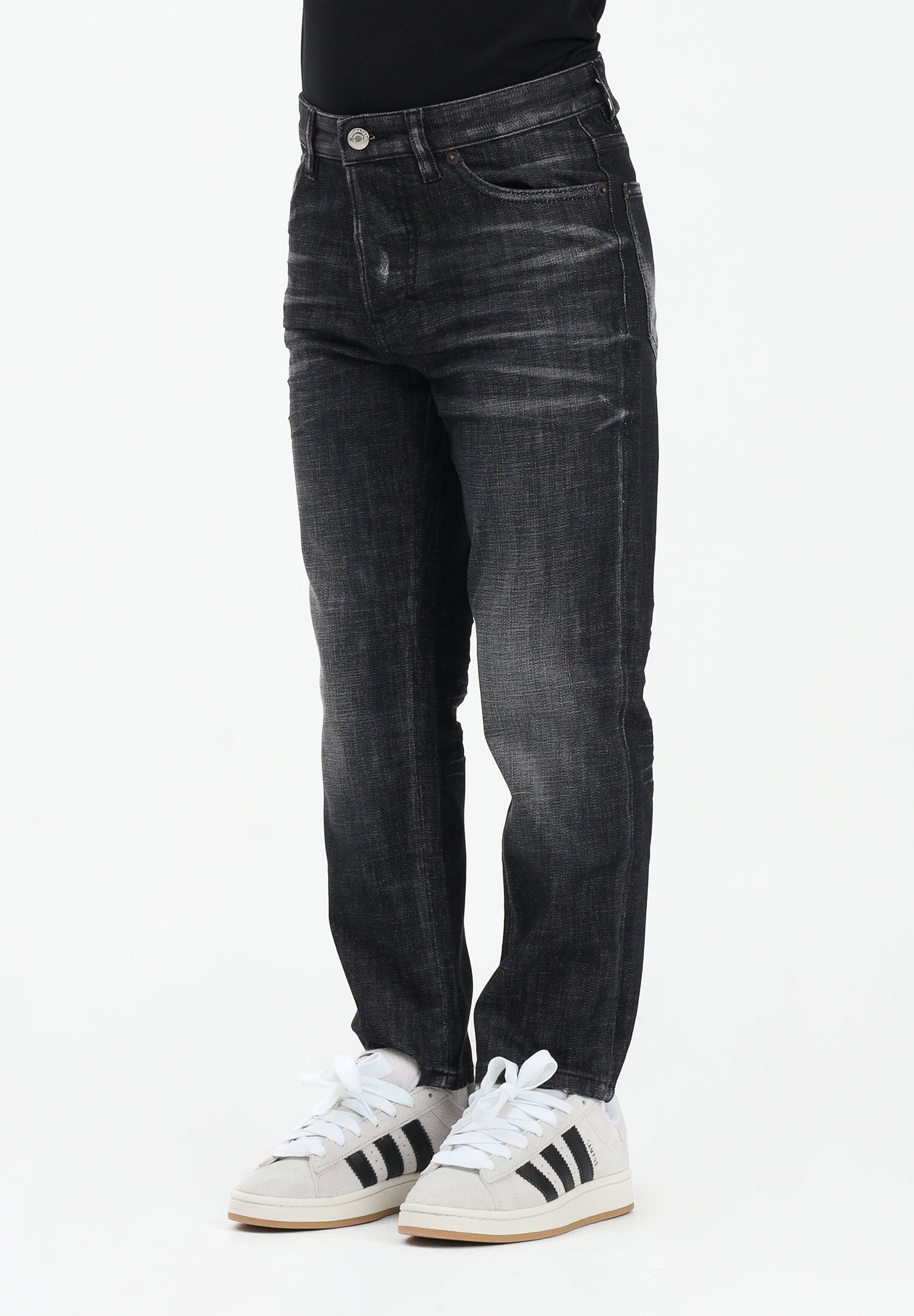 DSQUARED2 Jeans dritti Boss 10 in denim nero per donna, bambino e bambina DQ2241D0ABS DQ02 DSQUARED2