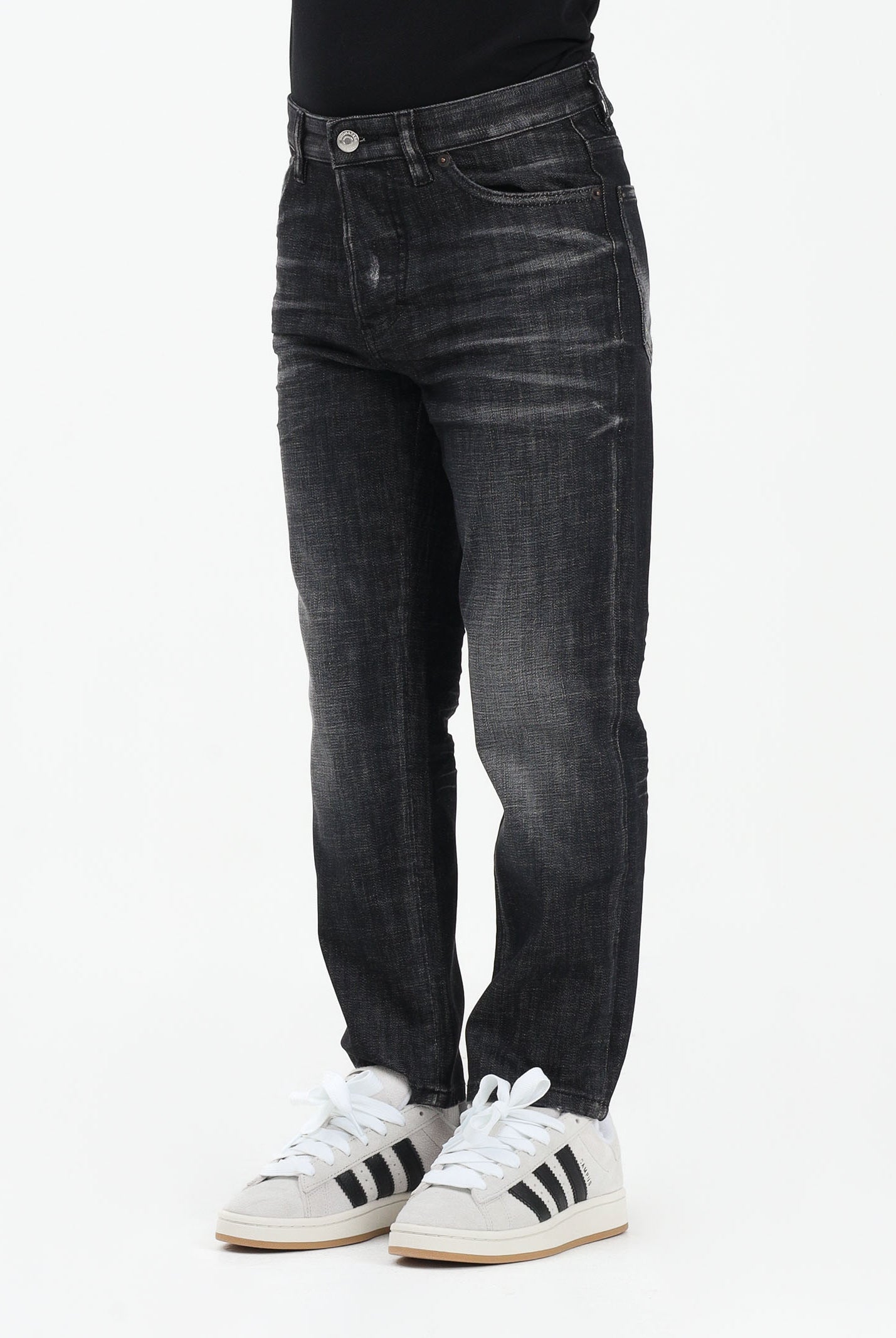 DSQUARED2 Jeans dritti Boss 10 in denim nero per donna, bambino e bambina DQ2241D0ABS DQ02 DSQUARED2