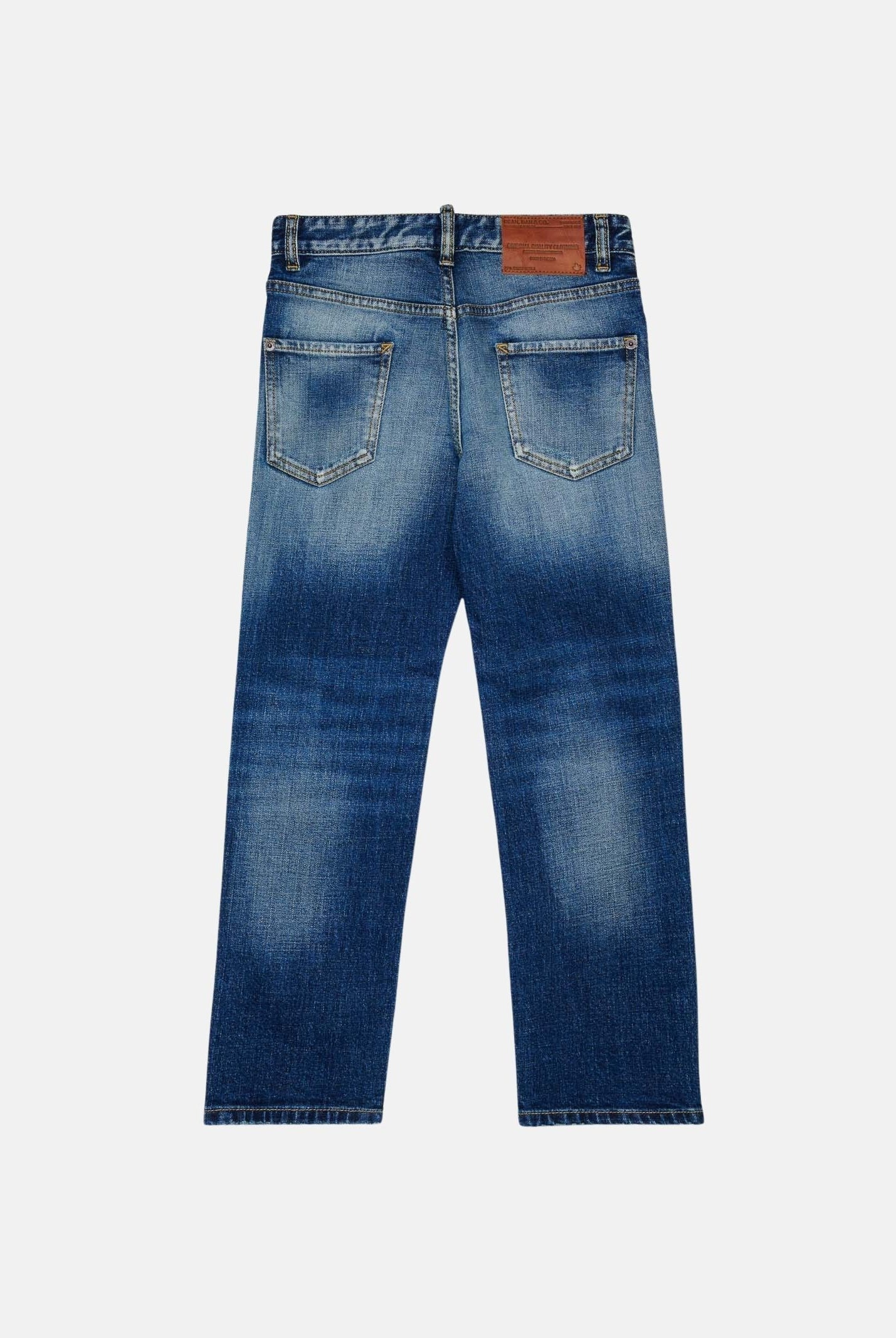DSQUARED2 Jeans 642 blu per donna, ragazzi e bambini con effetto faded e dettagli distressed.<BR/> DQ2252D0AHR DQ01 DSQUARED2