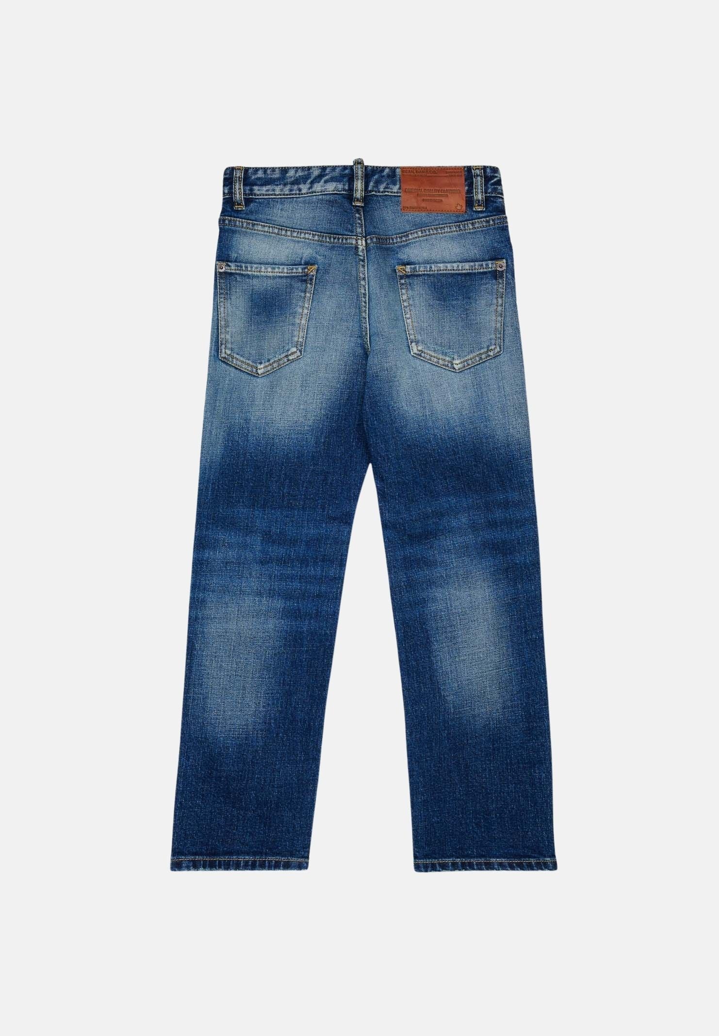 DSQUARED2 Jeans 642 blu per donna, ragazzi e bambini con effetto faded e dettagli distressed.<BR/> DQ2252D0AHR DQ01 DSQUARED2