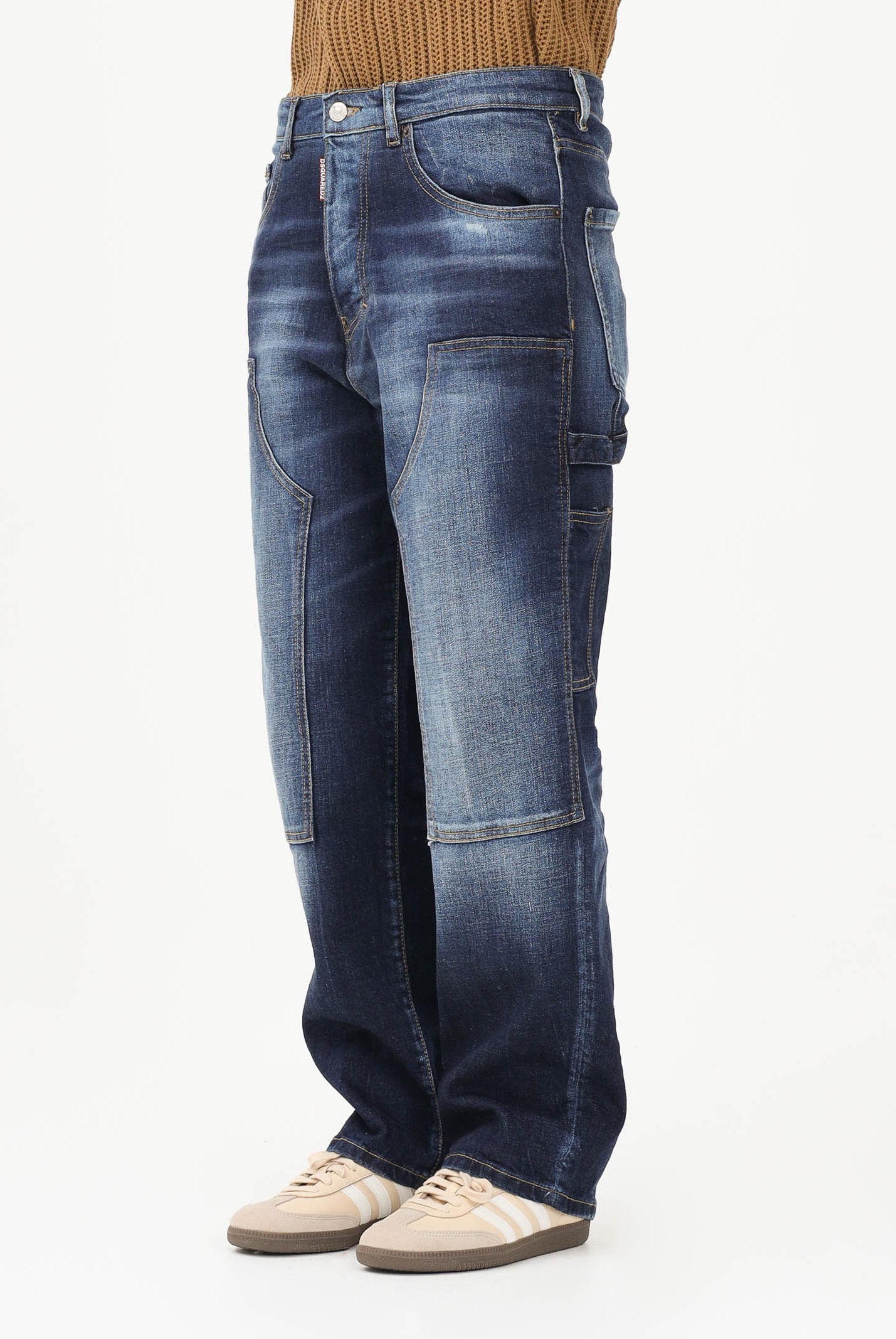 DSQUARED2 Jeans cargo in lavaggio blu medio per donna, bambino e bambina DQ2636D0AFS DQ01 DSQUARED2