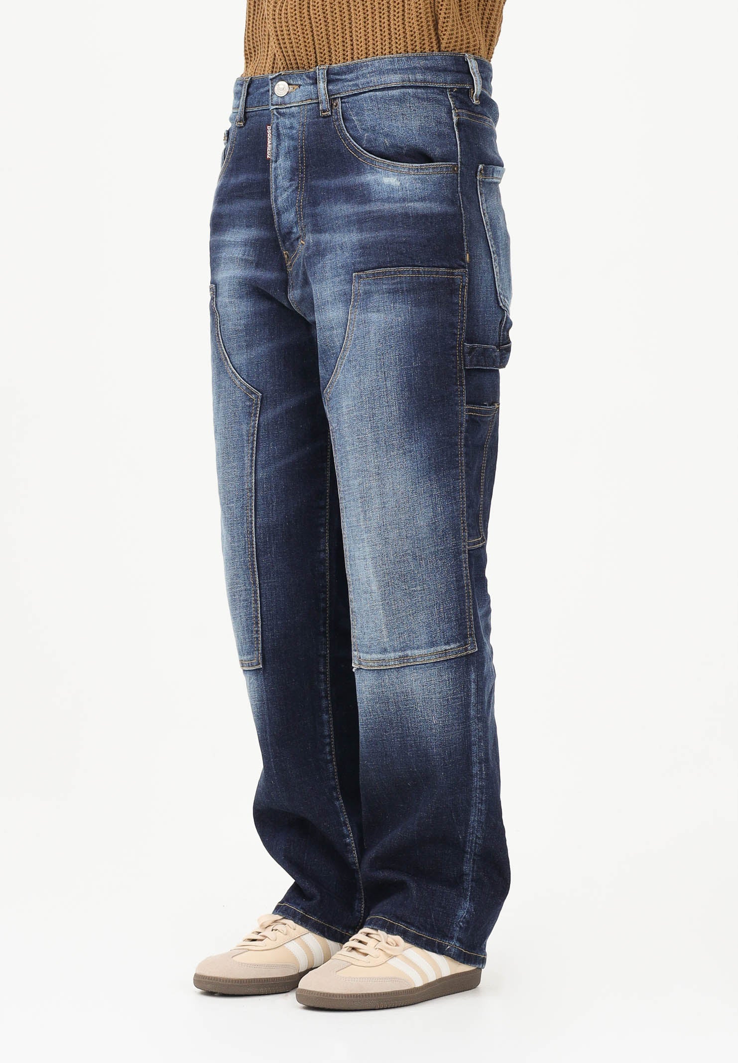 DSQUARED2 Jeans cargo in lavaggio blu medio per donna, bambino e bambina DQ2636D0AFS DQ01 DSQUARED2
