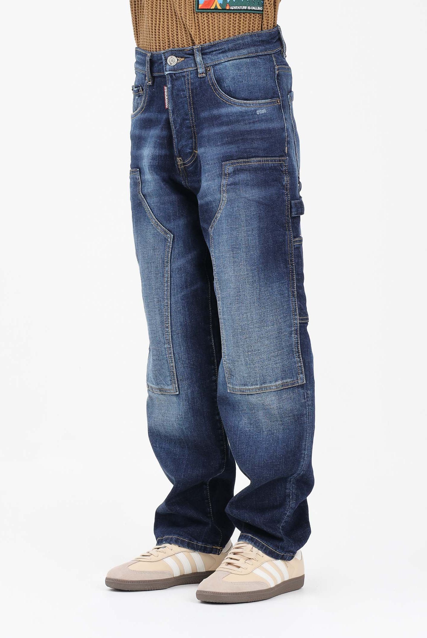 DSQUARED2 Jeans cargo in lavaggio blu medio per donna, bambino e bambina DQ2636D0AFS DQ01 DSQUARED2