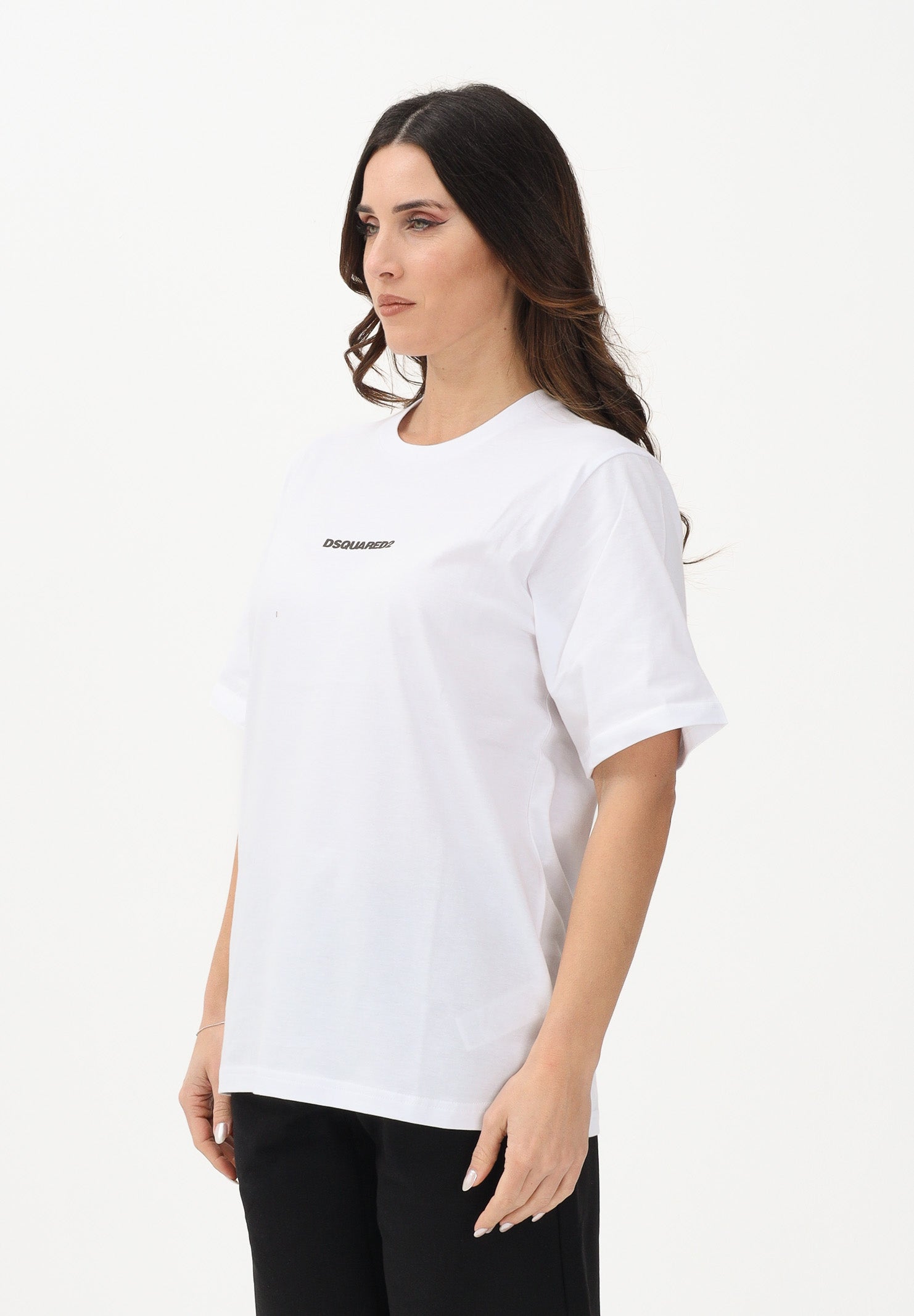 DSQUARED2 T-shirt a manica corta bianca per donna, ragazzi e bambini con logo DSQUARED2 DQ2823D004G DQ100 DSQUARED2