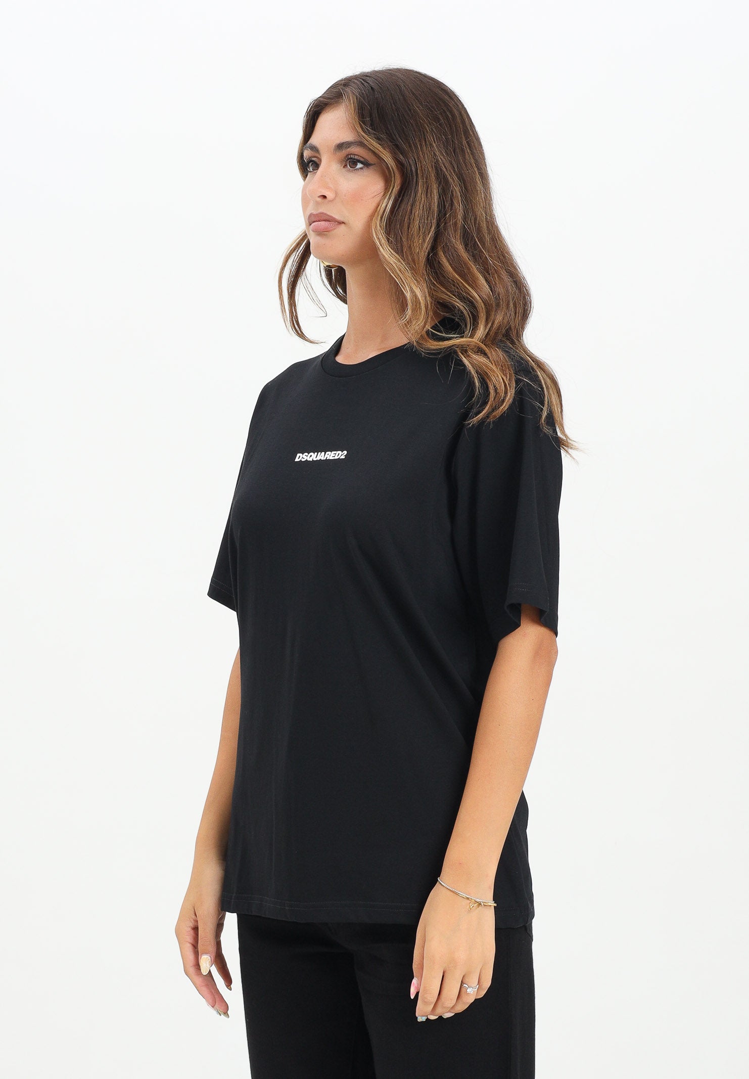 DSQUARED2 T-shirt a manica corta nera per donna, ragazzi e bambini con logo DSQUARED2 DQ2823D004G DQ900 DSQUARED2