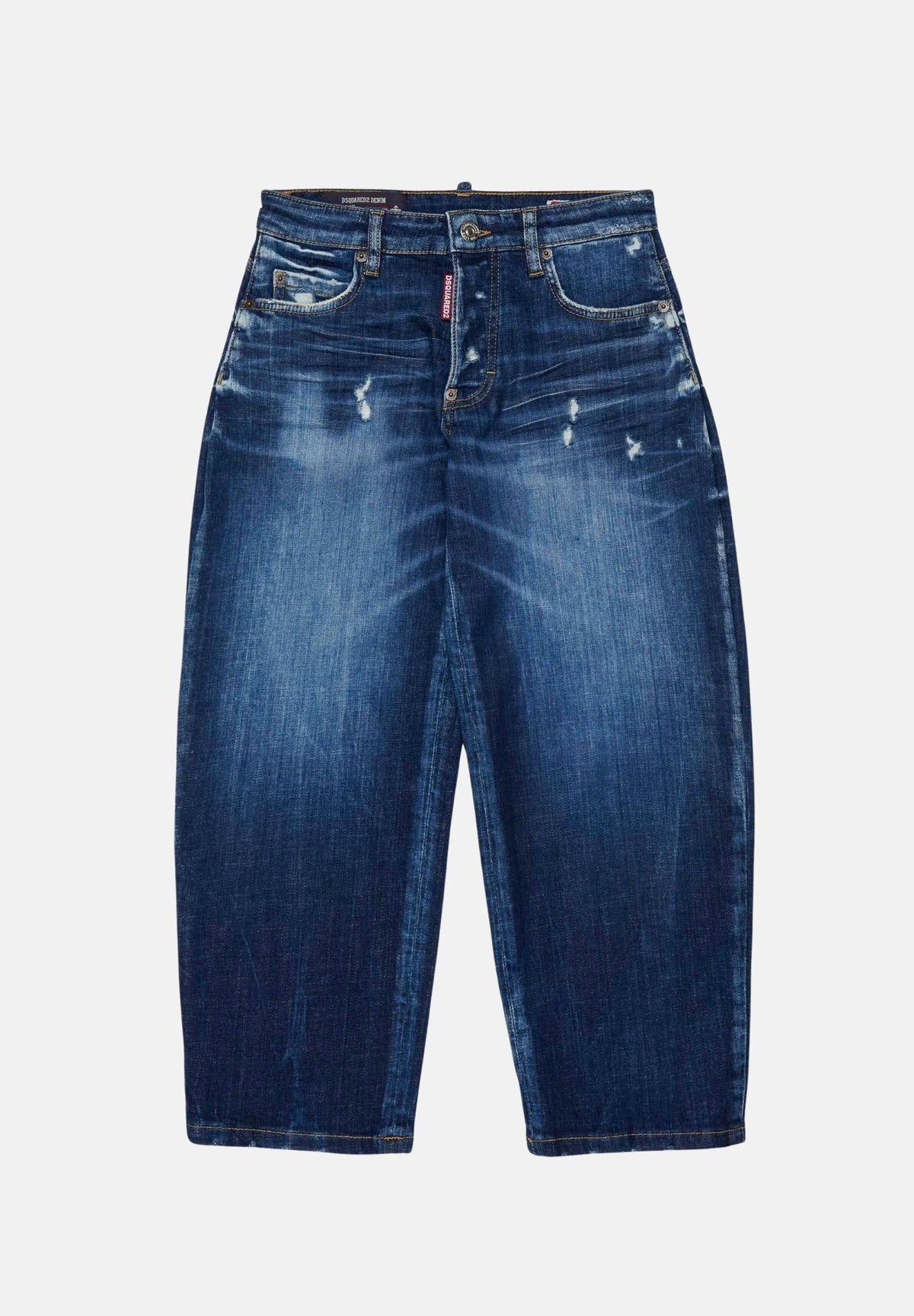 DSQUARED2 Jeans AMELIA in denim blu per donna, ragazzi e bambini con gamba ampia cropped. DQ3083D0AHX DQ01 DSQUARED2