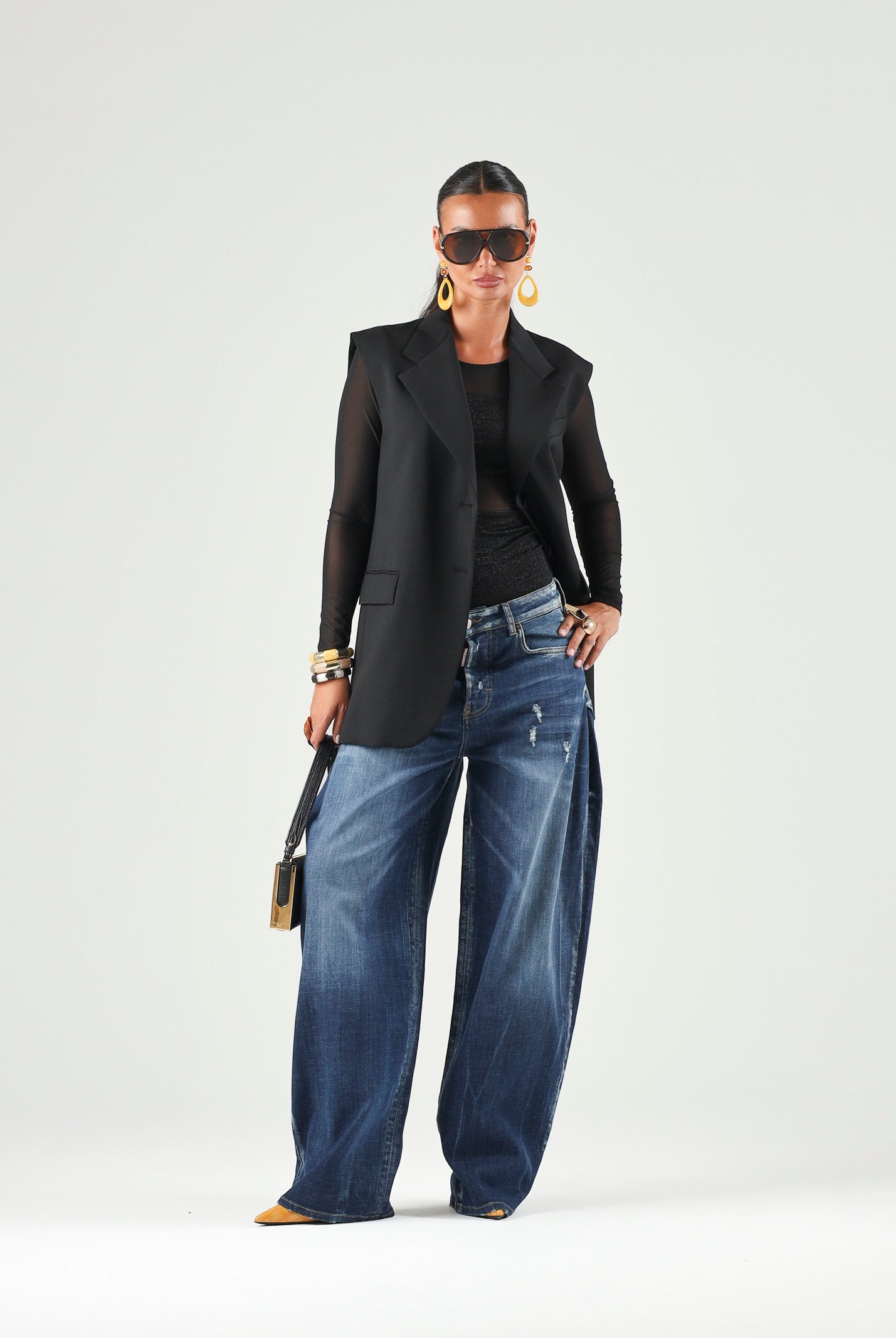 DSQUARED2 Jeans AMELIA in denim blu per donna, ragazzi e bambini con gamba ampia cropped. DQ3083D0AHX DQ01 DSQUARED2