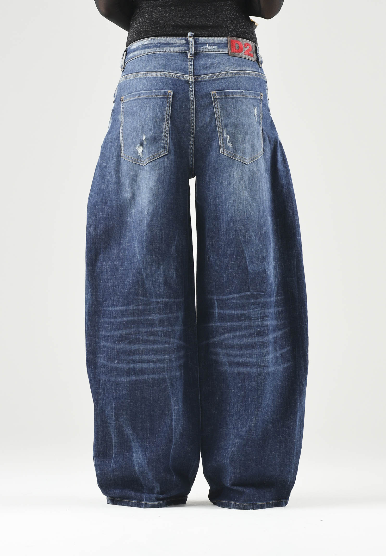 DSQUARED2 Jeans AMELIA in denim blu per donna, ragazzi e bambini con gamba ampia cropped. DQ3083D0AHX DQ01 DSQUARED2