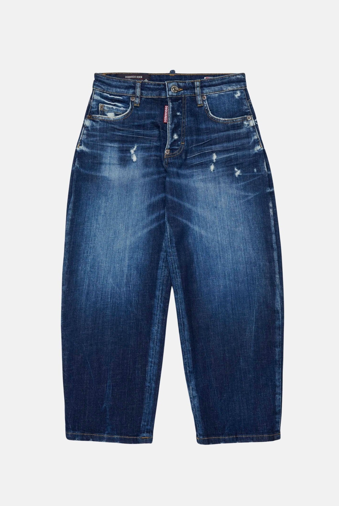 DSQUARED2 Jeans AMELIA in denim blu per donna, ragazzi e bambini con gamba ampia cropped. DQ3083D0AHX DQ01 DSQUARED2