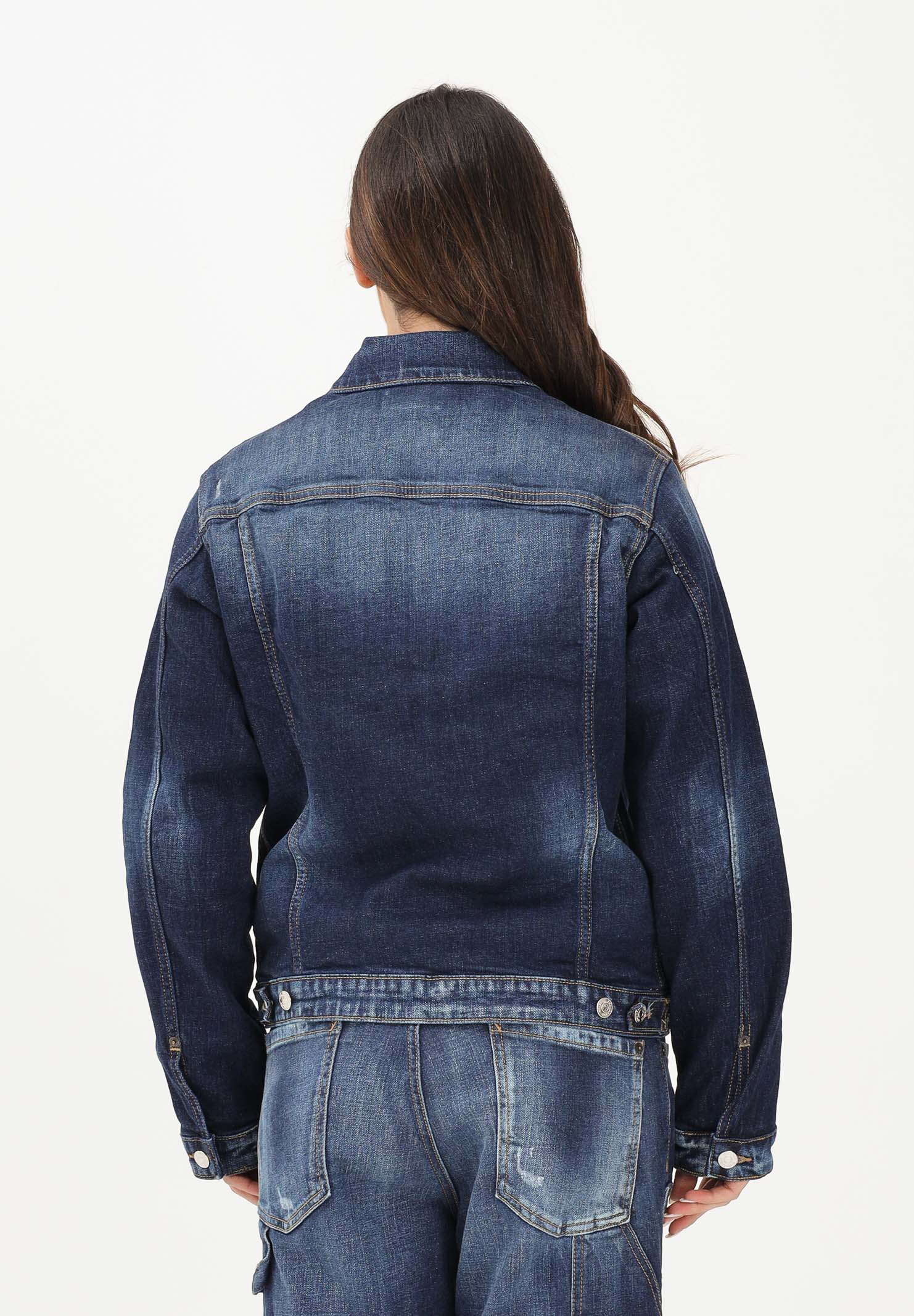 DSQUARED2 Giubbotto di jeans in denim blu per donna, ragazzi e bambini con logo DQ3239D0AFS DQ01 DSQUARED2