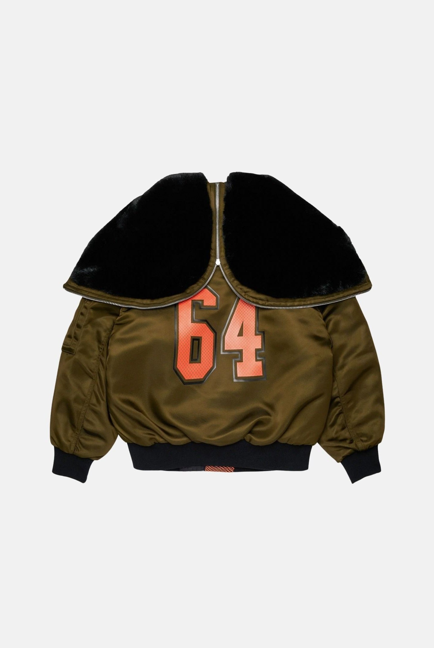 DSQUARED2 Bomber tarmac green per donna, ragazzi e bambini con collo in eco-pelliccia DQ3412D0AIB DQ558 DSQUARED2