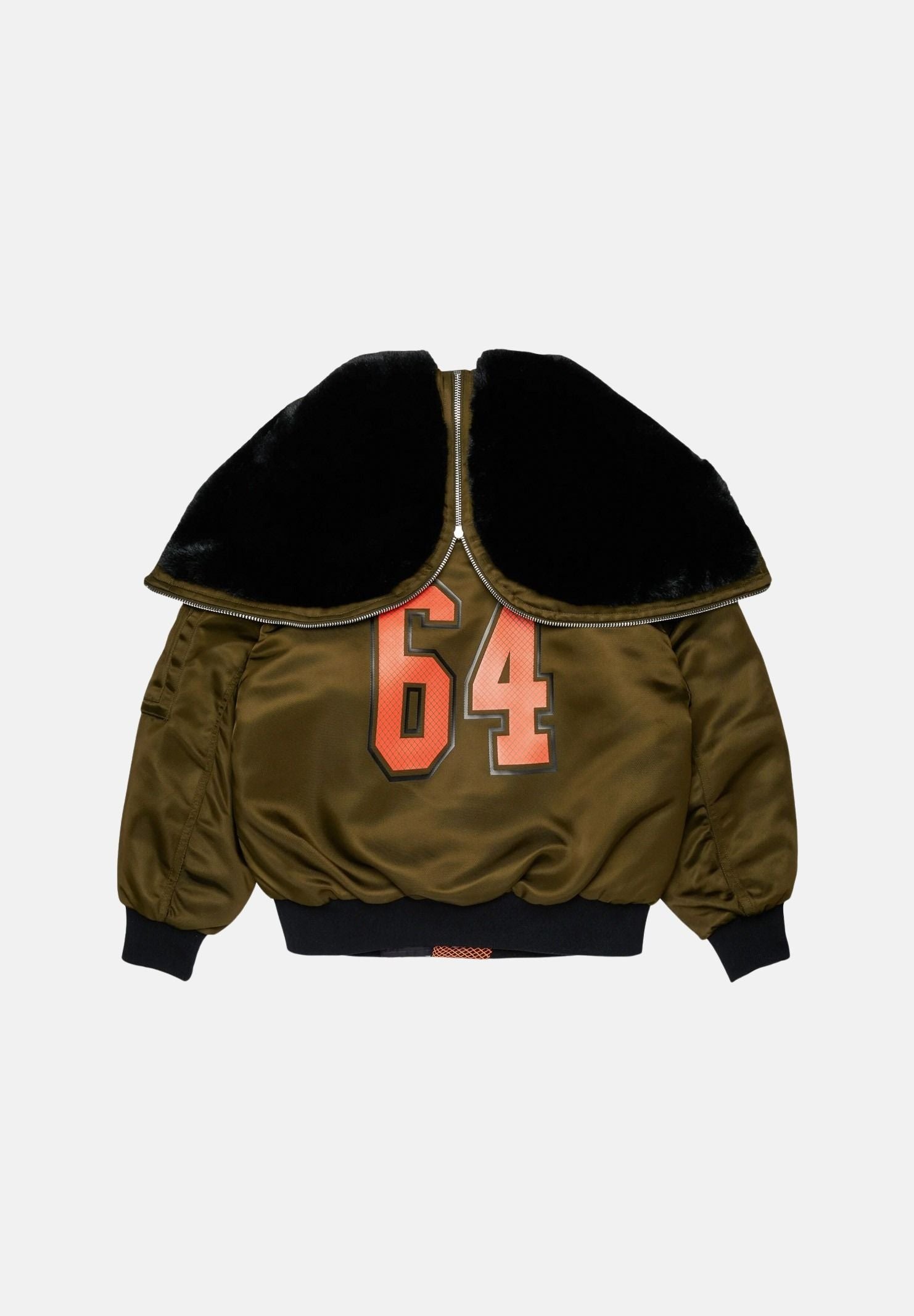 DSQUARED2 Bomber tarmac green per donna, ragazzi e bambini con collo in eco-pelliccia DQ3412D0AIB DQ558 DSQUARED2