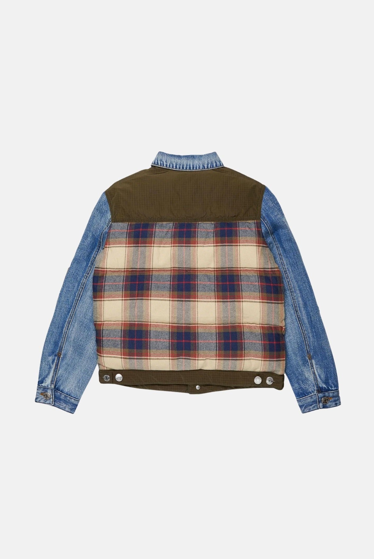 DSQUARED2 Giubbotto feather gray, denim multicolor, per donna, ragazzi e bambini con fantasia a quadri DQ3414D0AIA DQ717 DSQUARED2