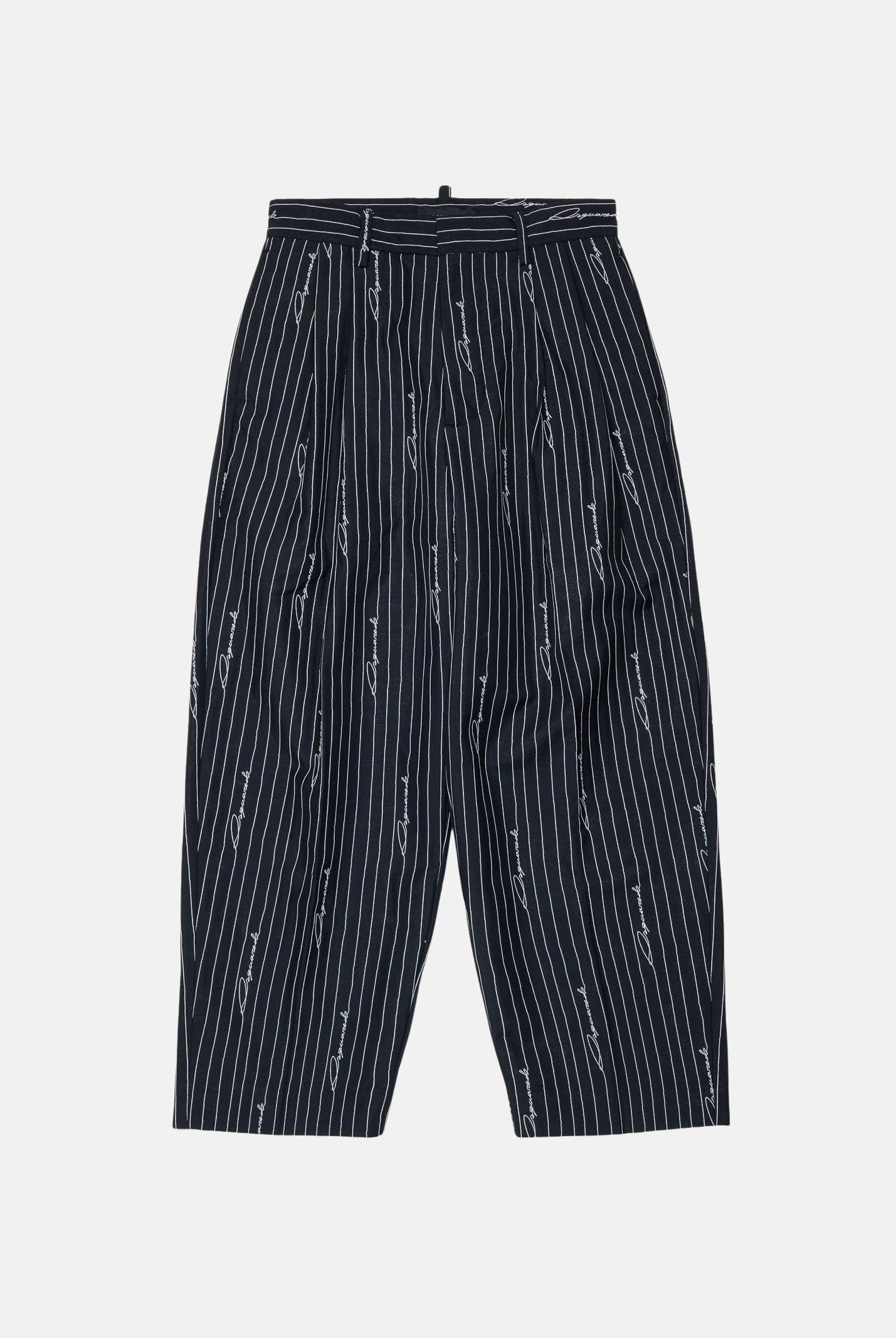 DSQUARED2 Pantaloni sartoriali Pinstripe Logo neri da ragazza. DQ3427D0AIF DQ900 DSQUARED2