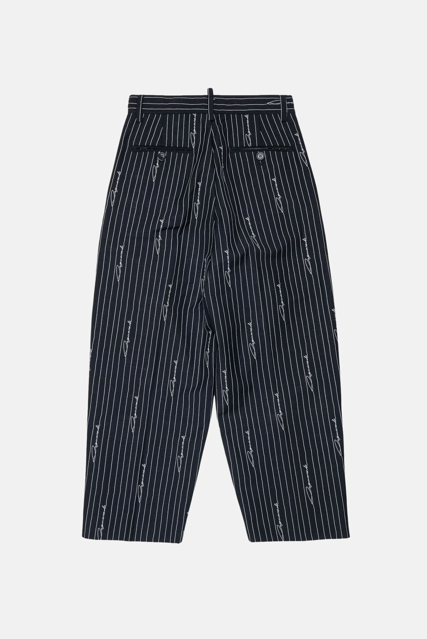 DSQUARED2 Pantaloni sartoriali PINSTRIPE nero da donna, ragazzi e bambini con motivo gessato DQ3427D0AIF DQ900 DSQUARED2