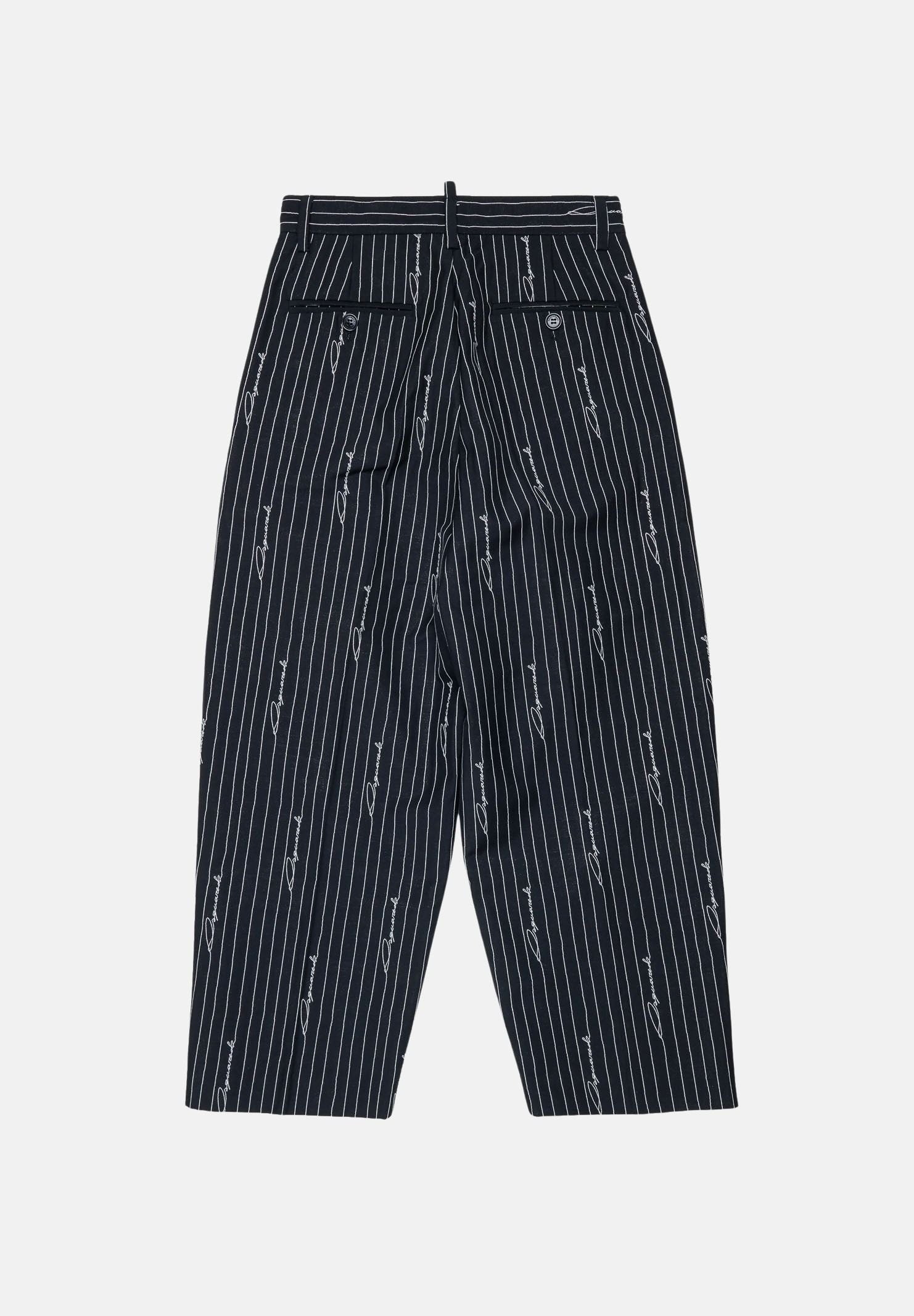 DSQUARED2 Pantaloni sartoriali PINSTRIPE nero da donna, ragazzi e bambini con motivo gessato DQ3427D0AIF DQ900 DSQUARED2