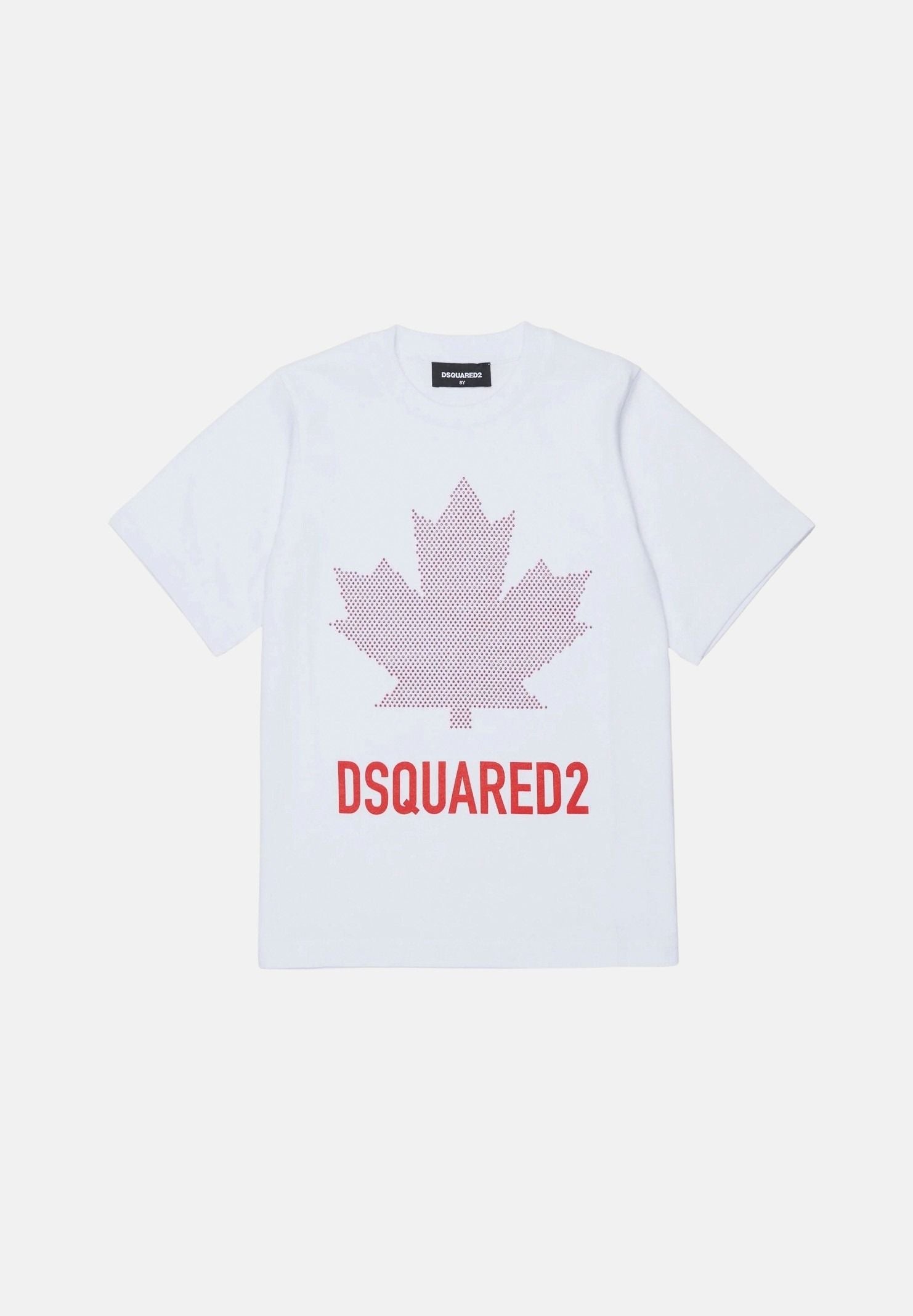 DSQUARED2 T-shirt manica corta bianca per donna, ragazzi e bambini con logo centrale DQ3434D0AJ5 DQ100 DSQUARED2