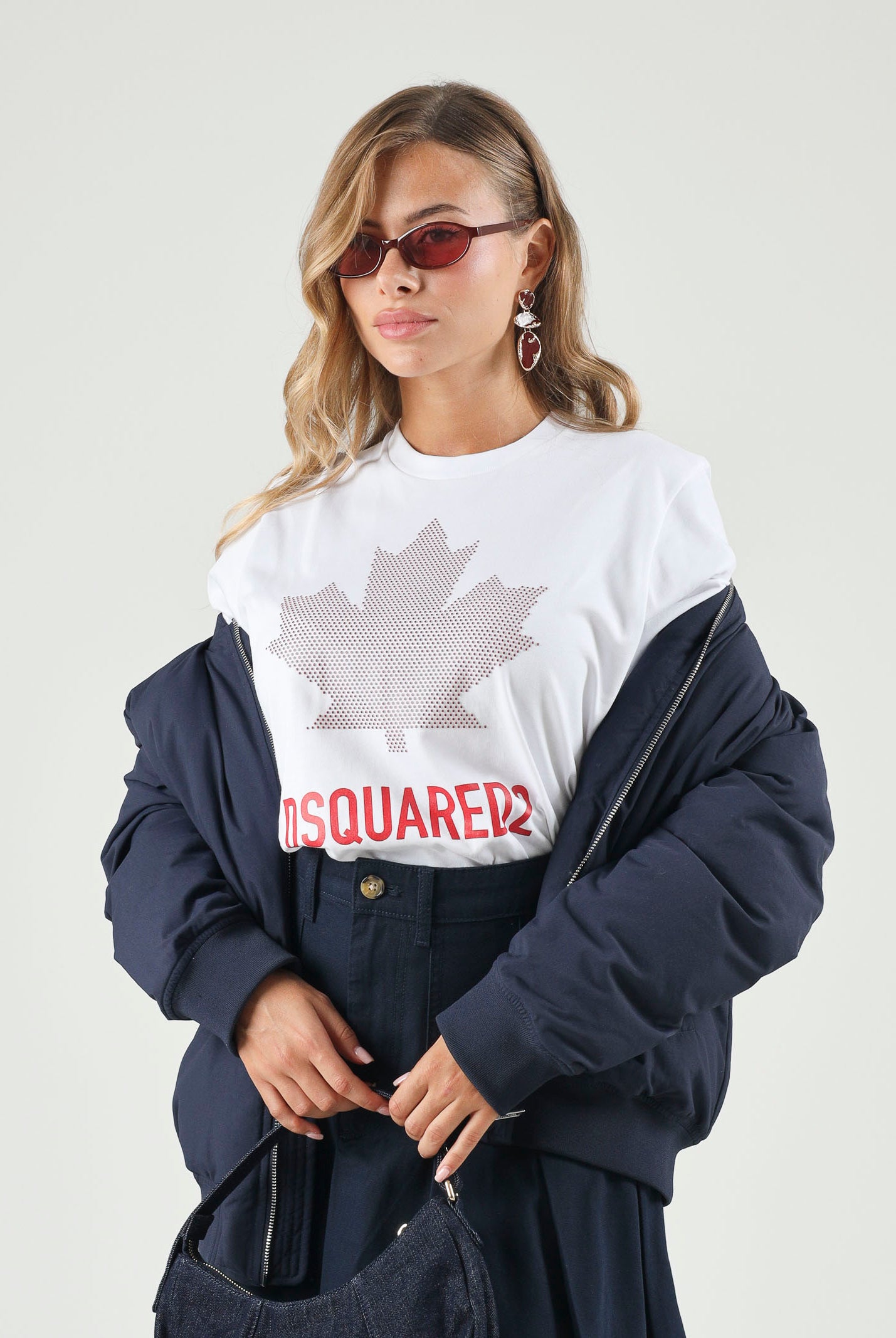 DSQUARED2 T-shirt manica corta bianca per donna, ragazzi e bambini con logo centrale DQ3434D0AJ5 DQ100 DSQUARED2