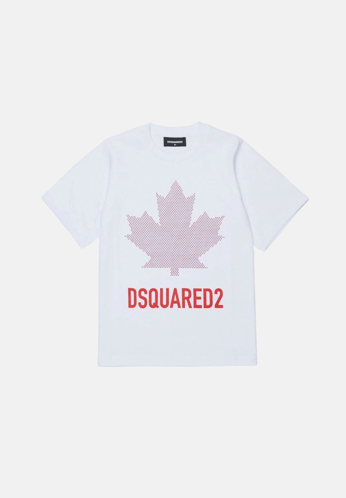 DSQUARED2 T-shirt manica corta bianca per donna, ragazzi e bambini con logo centrale DQ3434D0AJ5 DQ100 DSQUARED2