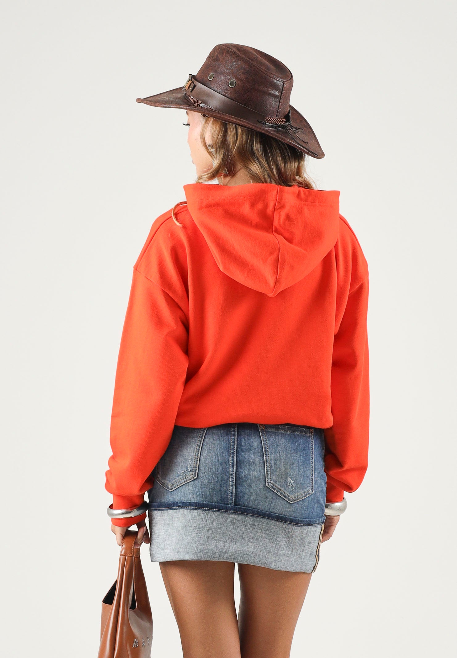 DSQUARED2 Felpa MAPLE-LEAF PRINT HOODIE con cappuccio arancione per donna, ragazzi e bambini DQ3435D0AJ6 DQ258 DSQUARED2
