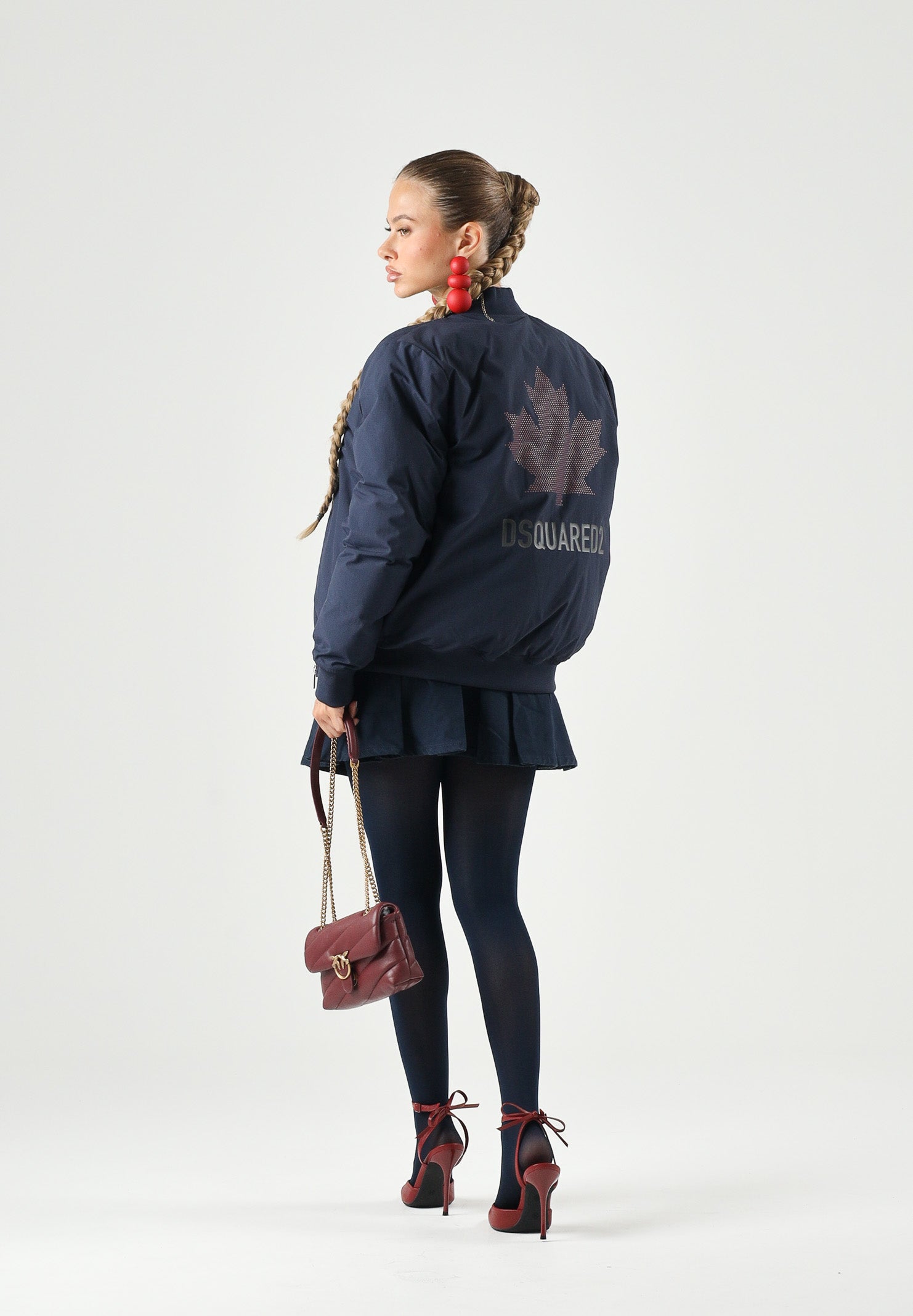 DSQUARED2 Giubbotto imbottito peacoat blue, blu per donna, ragazzi e bambini con logo stampato DQ3436D0AIC DQ864 DSQUARED2