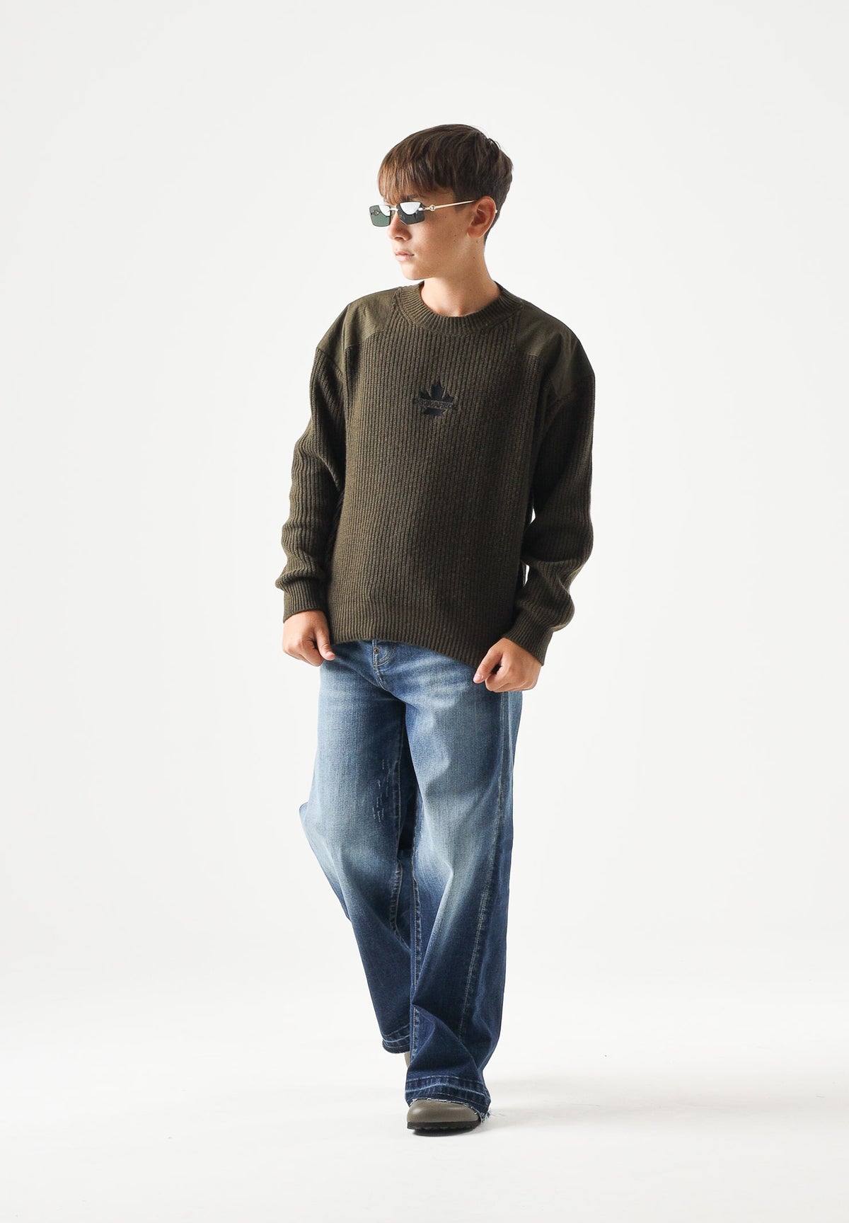 DSQUARED2 Pullover girocollo tarmac green, verde per donna, ragazzi e bambini DQ3437D0AJD DQ558 DSQUARED2