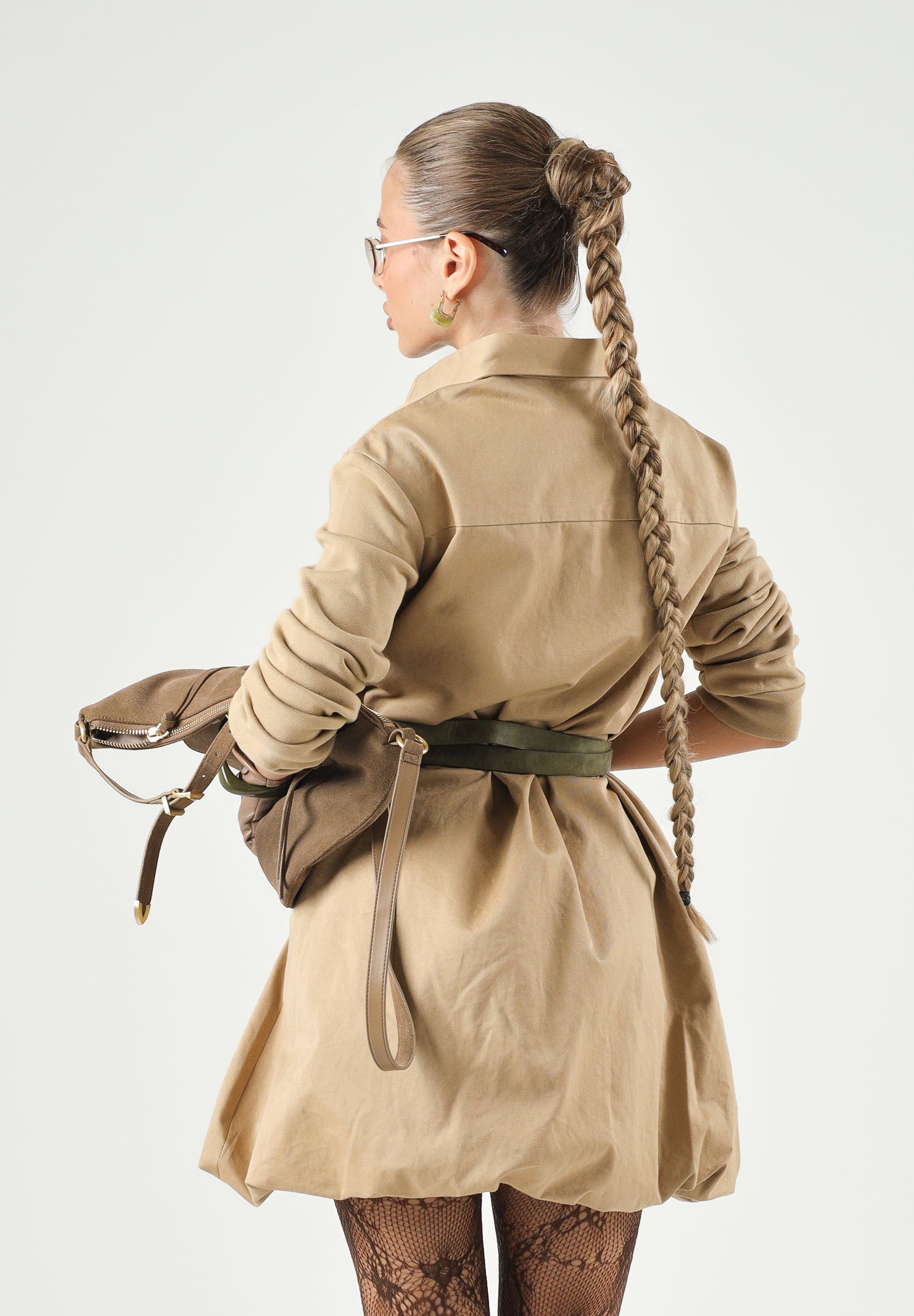DSQUARED2 Abito camicia beige per donna, ragazzi e bambini con logo e stampa Maple Leaf. DQ3449D0AIG DQ776 DSQUARED2