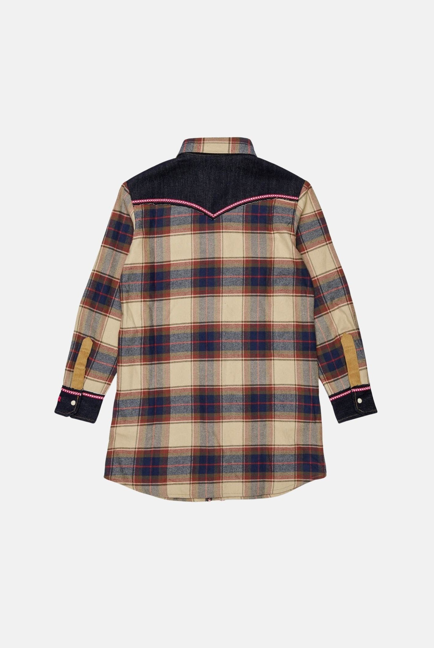 DSQUARED2 Abito camicia western a quadri feather gray, per donna, ragazzi e bambini con dettagli denim DQ3454D0AIA DQ717 DSQUARED2