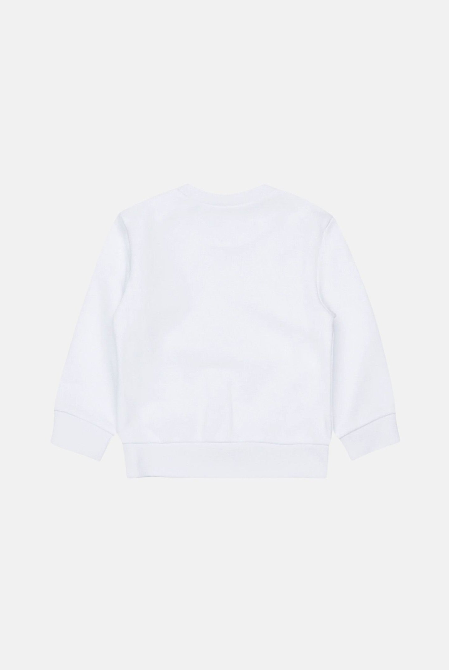 DSQUARED2 Felpa girocollo, colore basico bianco, neonato con stampa carton frontale DQ3486D0AJ2 DQ100 DSQUARED2