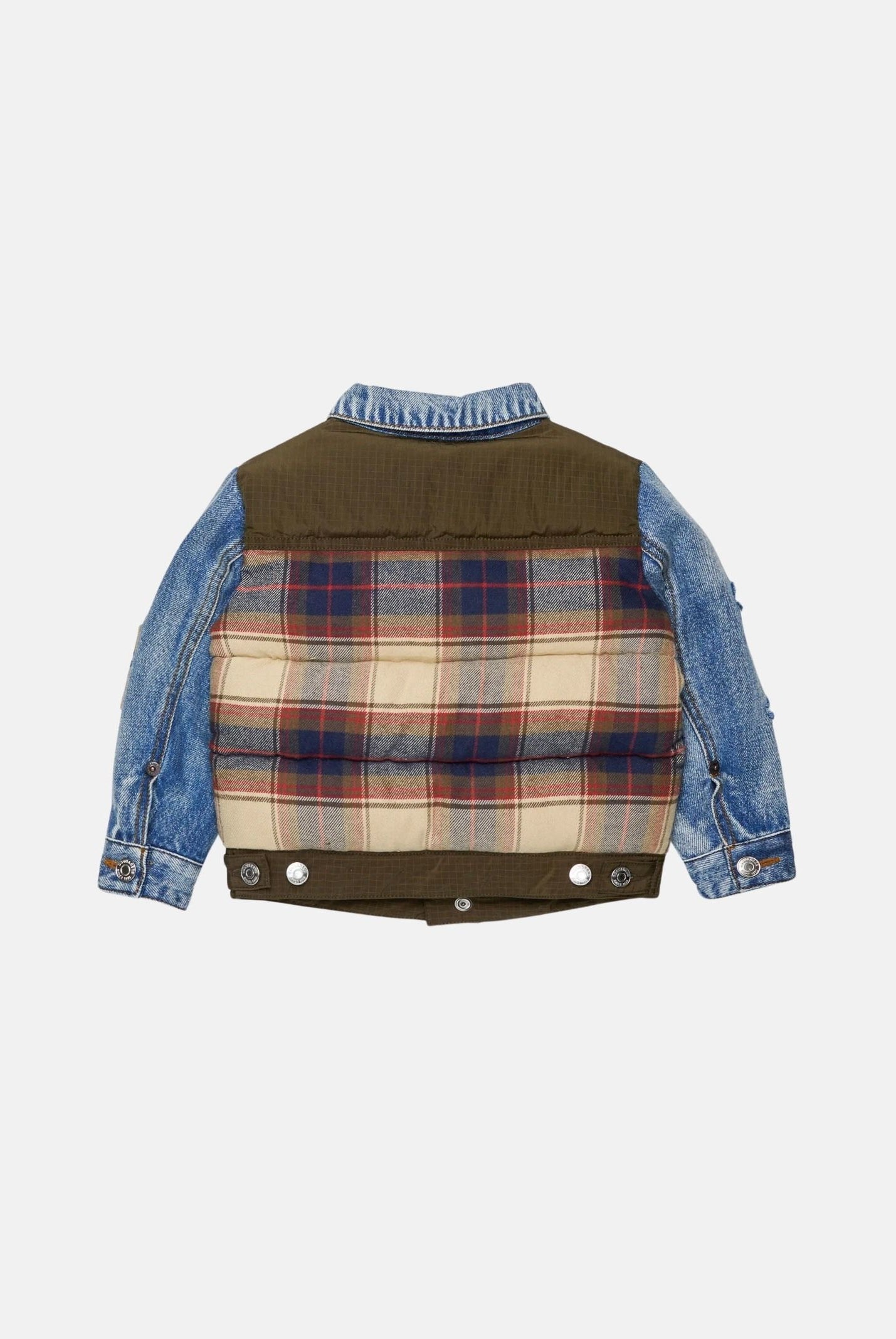 DSQUARED2 Gubbotto D2Kids NEWBORN, feather gray, grigio multicolore da neonato con fantasia check<BR/> DQ3490D0AIA DQ717 DSQUARED2