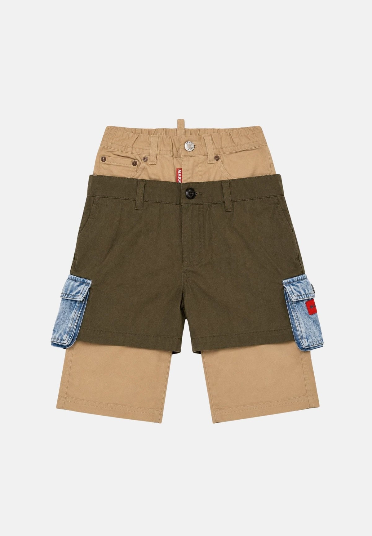 DSQUARED2 Pantaloni dark/ marrone-verde da neonato con tasche applicate DQ3492D0AIG DQ776 DSQUARED2