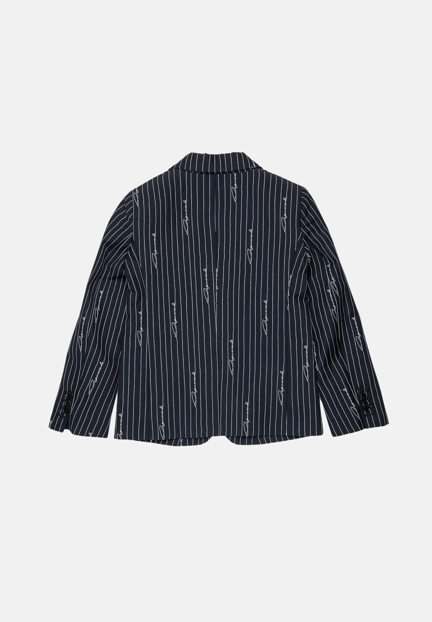 DSQUARED2 Blazer PINSTRIPE LOGO Black, nero, da neonato con motivo gessato e dettaglio logo. DQ3494D0AIF DQ900 DSQUARED2