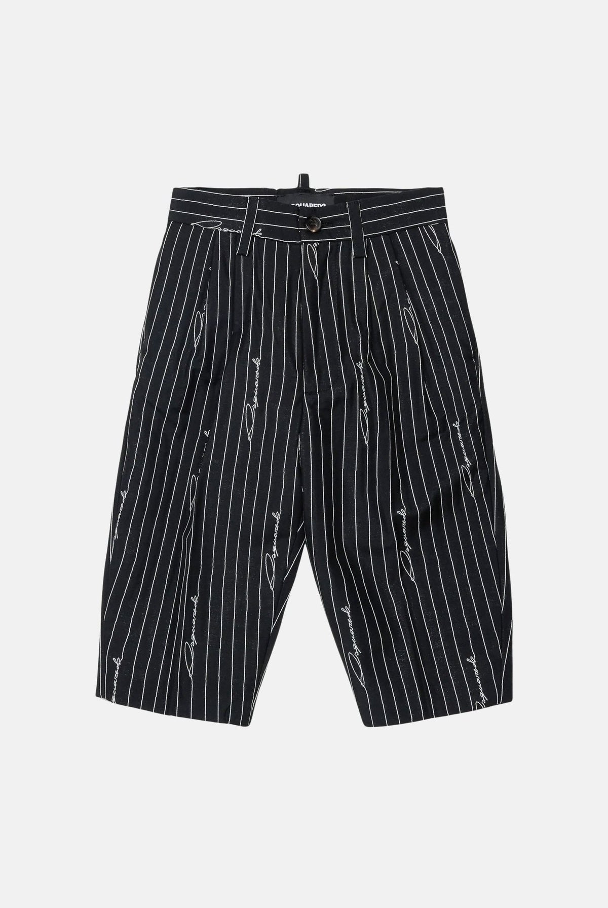 DSQUARED2 Pantaloni gessati neri da neonato con fantasia pinstripe DQ3495D0AIF DQ900 DSQUARED2