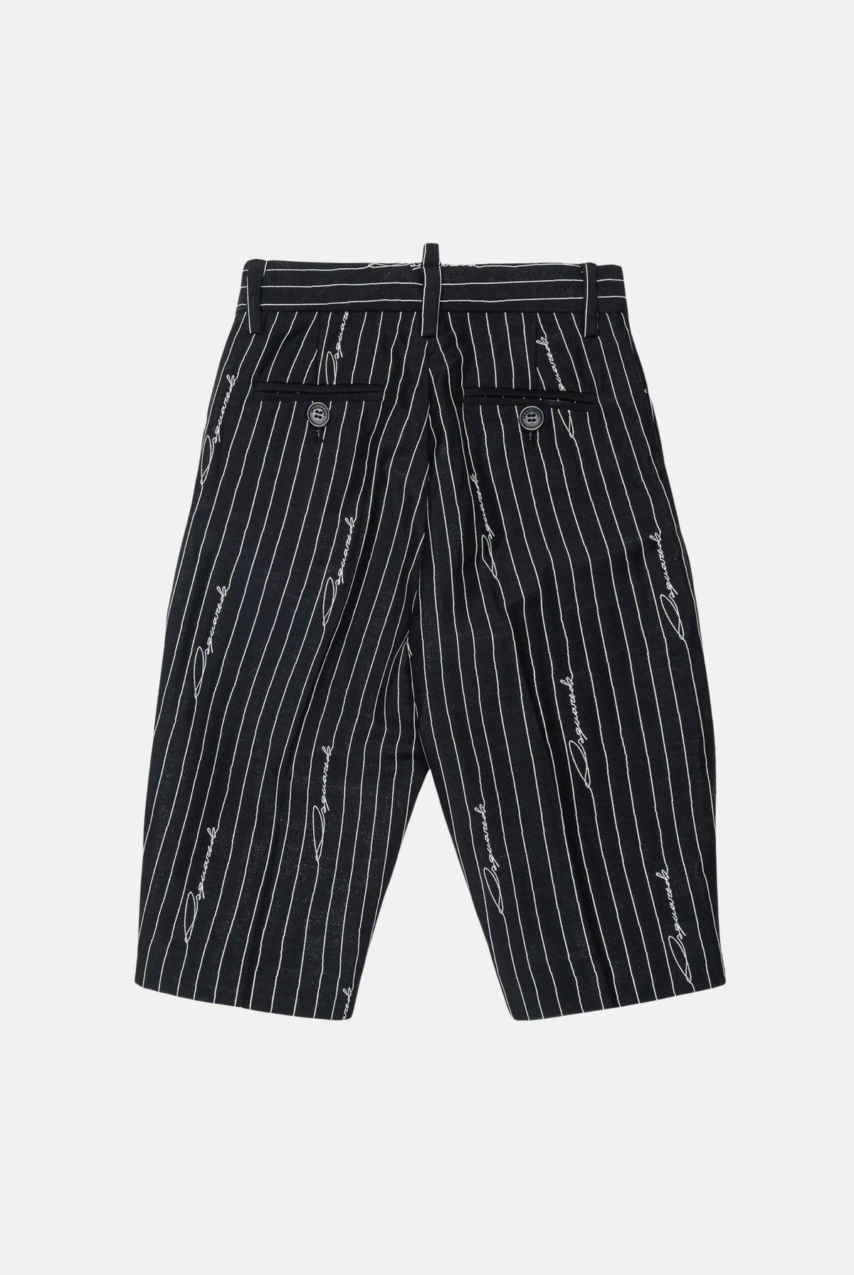 DSQUARED2 Pantaloni gessati neri da neonato con fantasia pinstripe DQ3495D0AIF DQ900 DSQUARED2