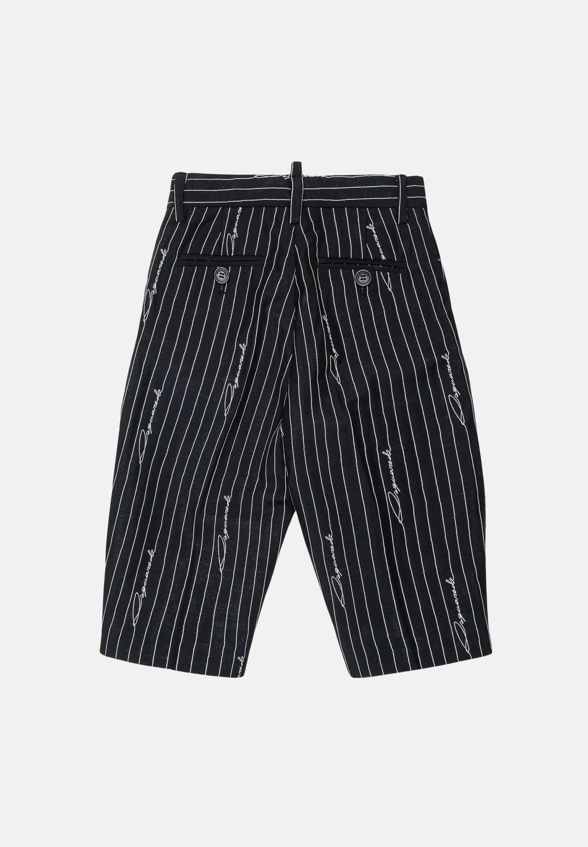 DSQUARED2 Pantaloni gessati neri da neonato con fantasia pinstripe DQ3495D0AIF DQ900 DSQUARED2