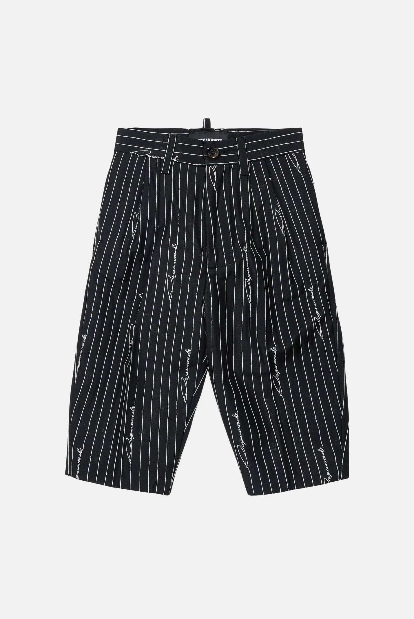 DSQUARED2 Pantaloni gessati neri da neonato con fantasia pinstripe DQ3495D0AIF DQ900 DSQUARED2