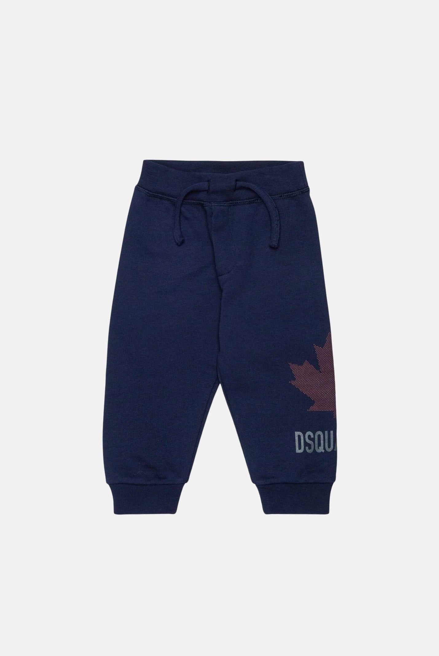 DSQUARED2 Pantaloni DRAWSTRING navy-blu da neonato con logo laterale DQ3505D0AJ6 DQ864 DSQUARED2