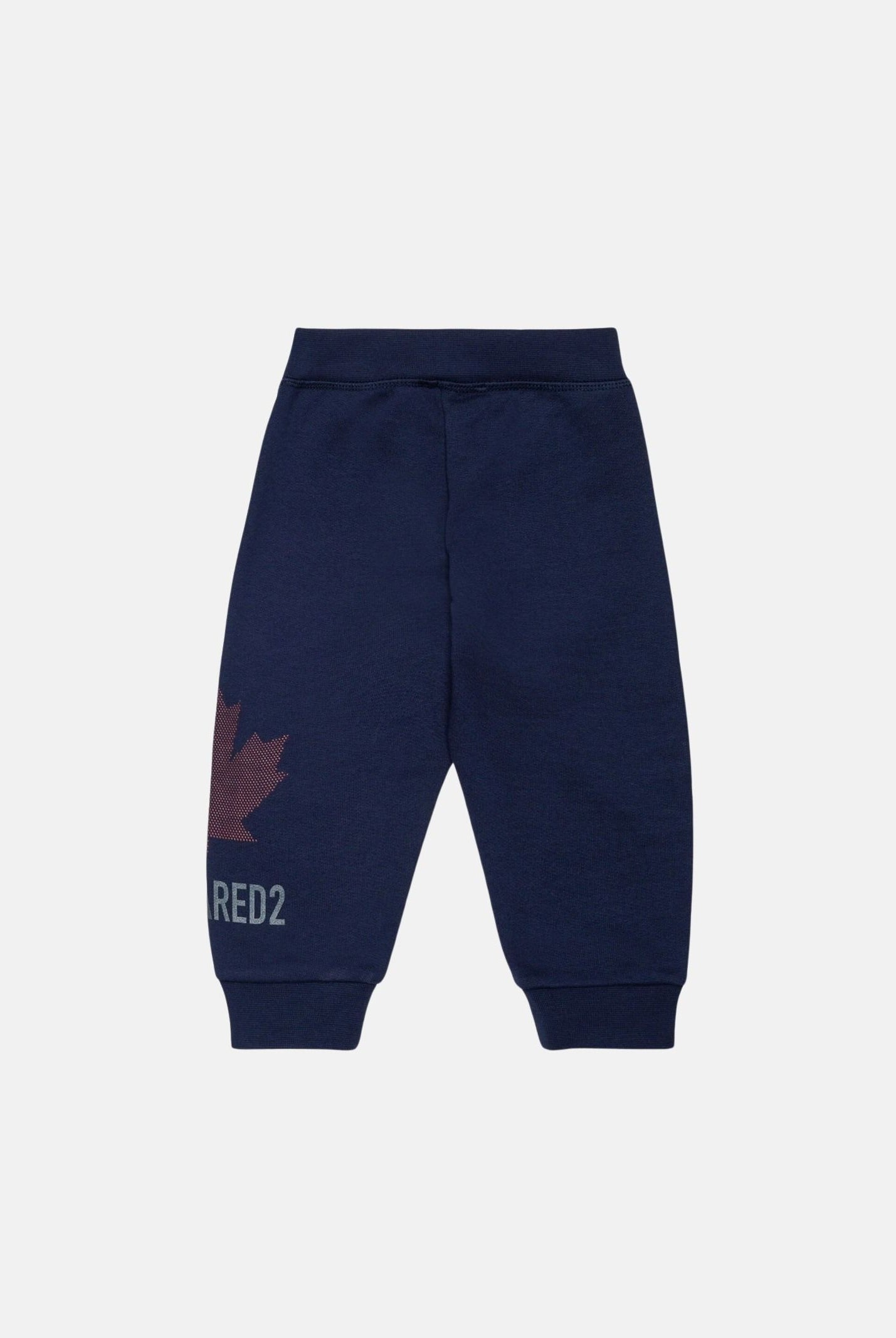 DSQUARED2 Pantaloni DRAWSTRING navy-blu da neonato con logo laterale DQ3505D0AJ6 DQ864 DSQUARED2