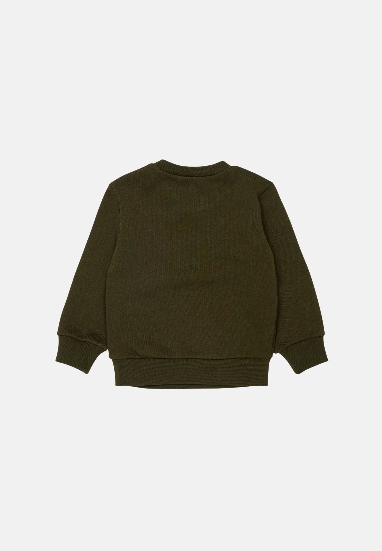 DSQUARED2 Felpa girocollo LOGO-EMBROIDERED tarmac-verde da neonato DQ3510D0AJ2 DQ558 DSQUARED2