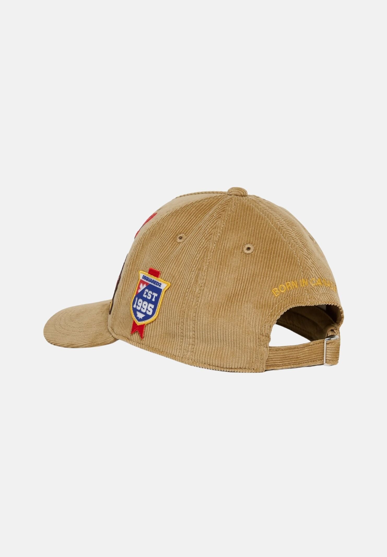 DSQUARED2 CappelloMULTI PATCH baseball colore Lark beige per uomo e donna con applicazioni frontali DQ3532D0AJI DQ776 DSQUARED2