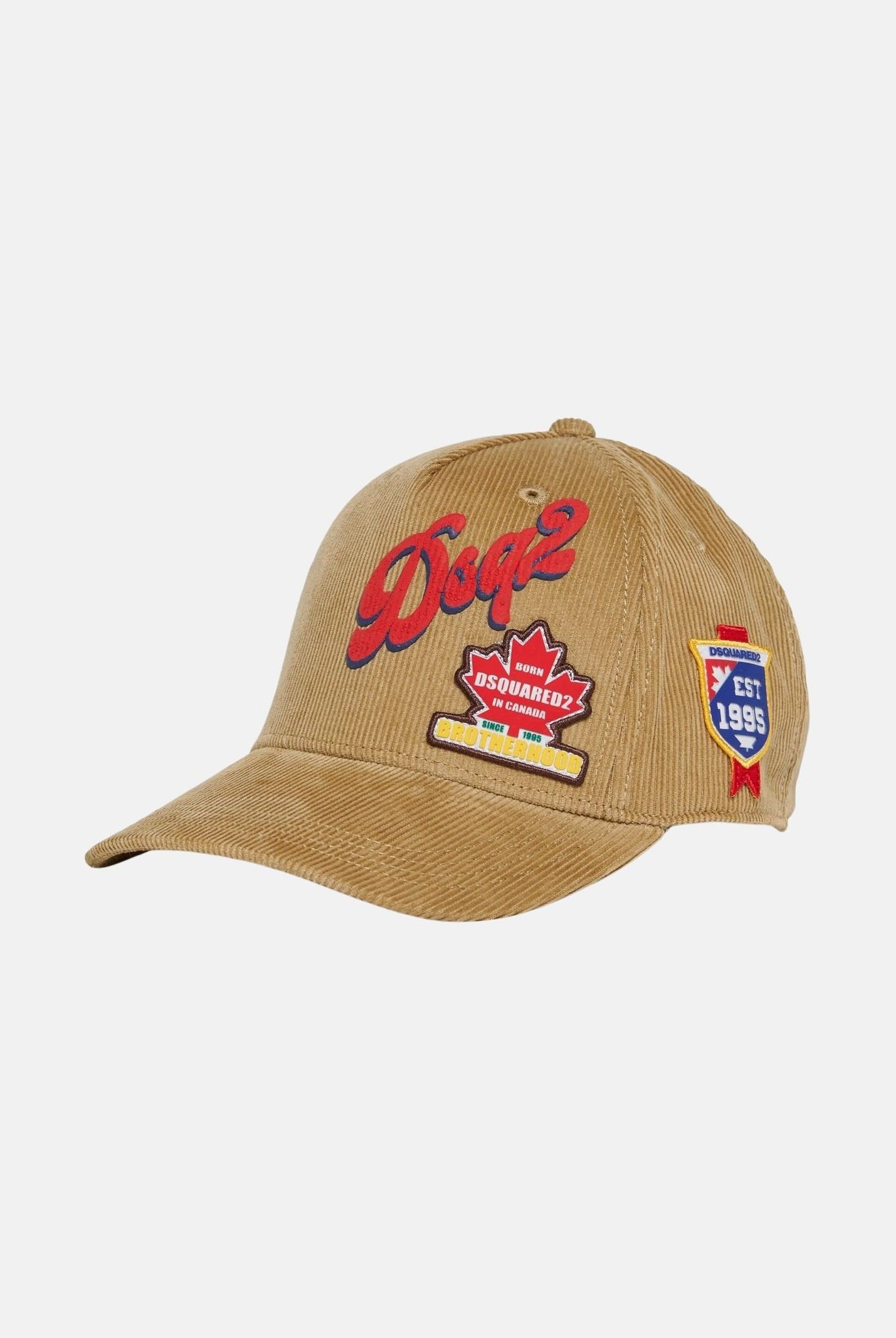 DSQUARED2 CappelloMULTI PATCH baseball colore Lark beige per uomo e donna con applicazioni frontali DQ3532D0AJI DQ776 DSQUARED2