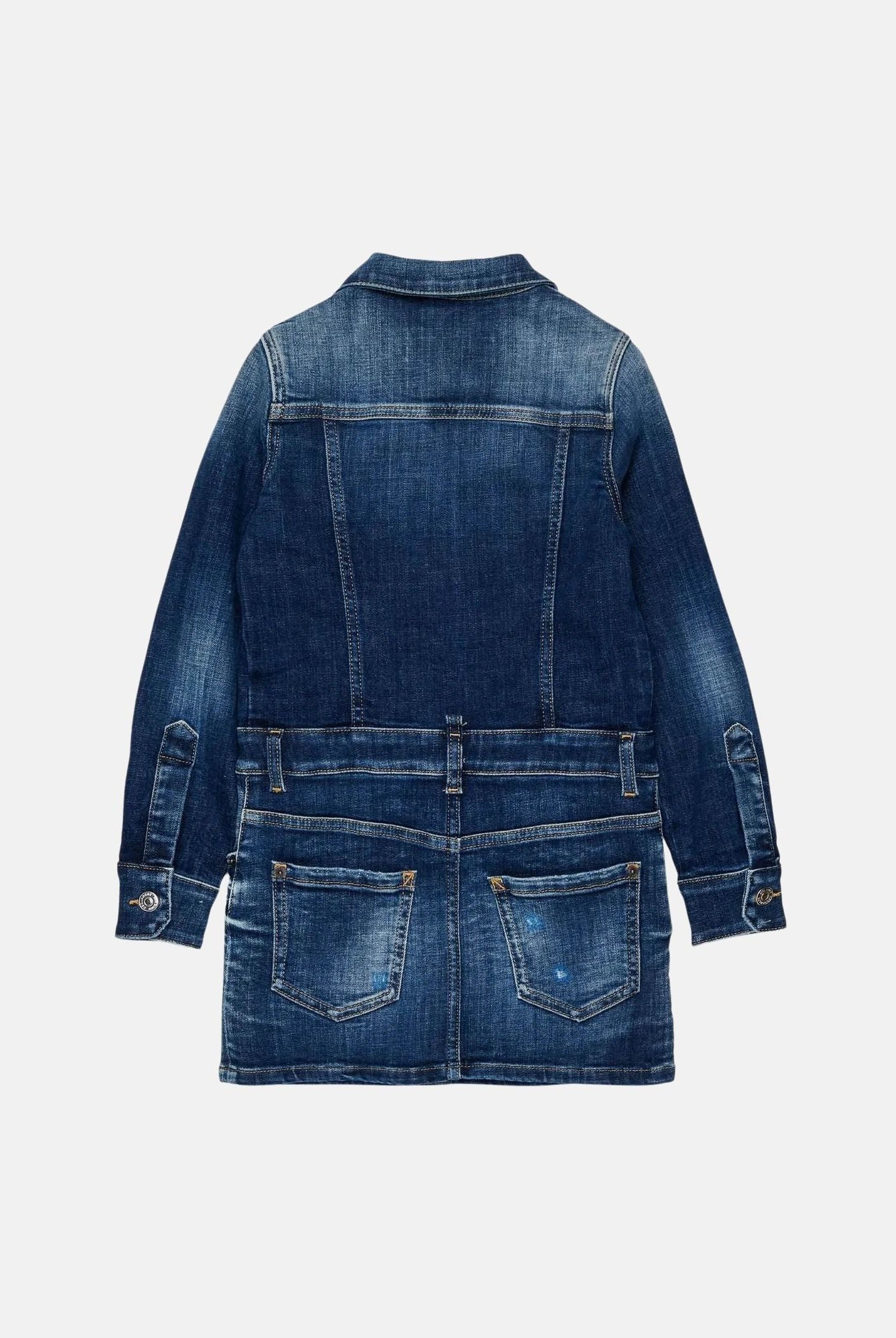 DSQUARED2 Abito corto DENIM SHIRT blue denim per donna, ragazza e bambina con chiusura a bottoni metallici DQ3570D0AHU DQ01 DSQUARED2