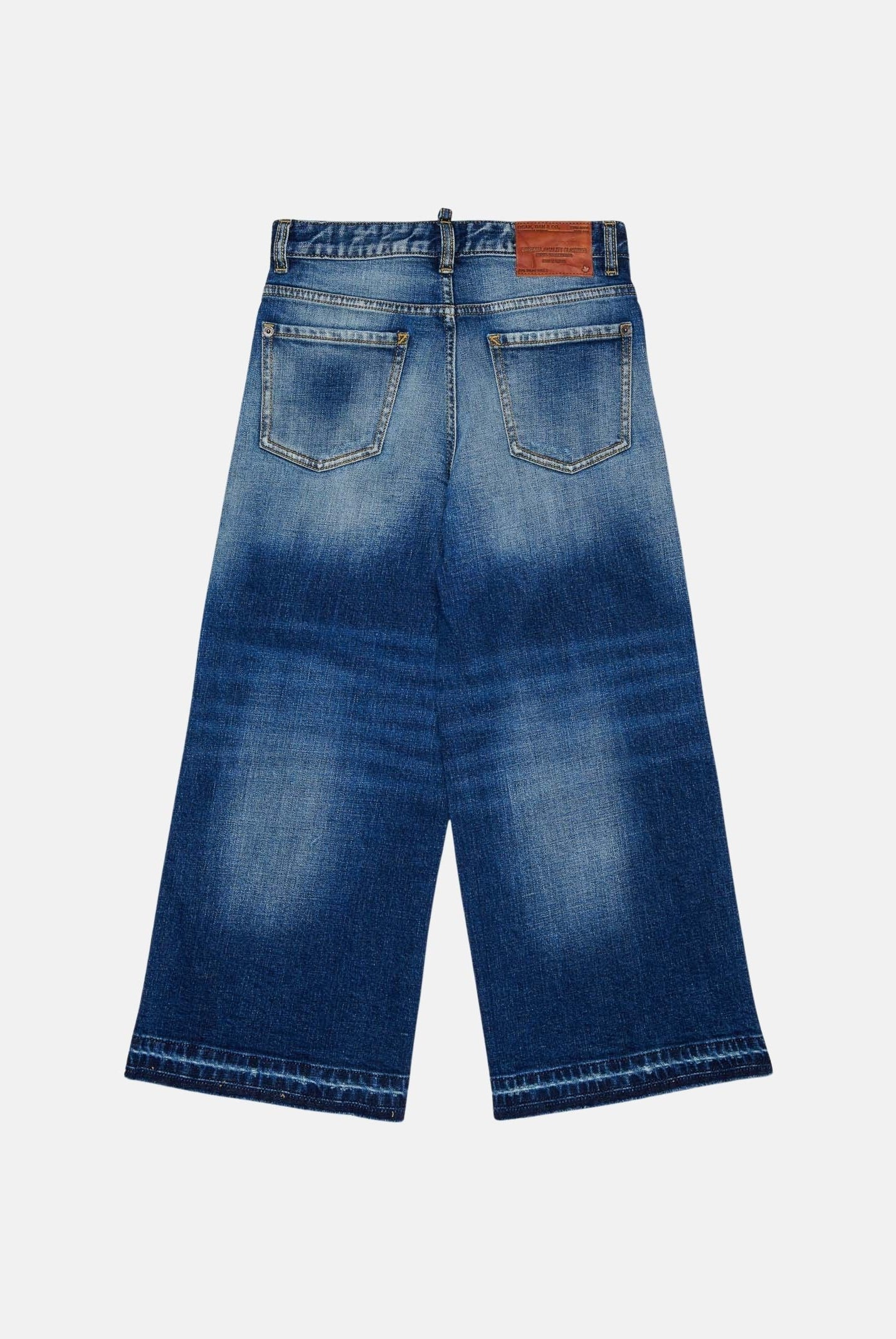 DSQUARED2 Jeans cropped in denim Blu, per donna, ragazzi e bambini con gamba ampia. DQ3577D0AHR DQ01 DSQUARED2