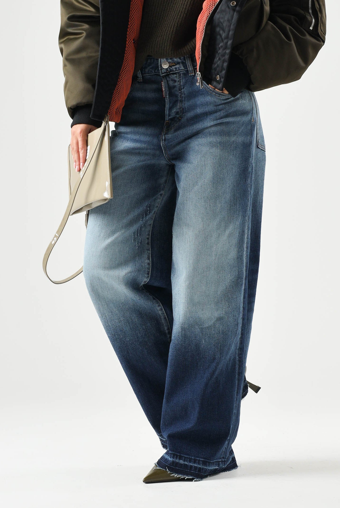 DSQUARED2 Jeans cropped in denim Blu, per donna, ragazzi e bambini con gamba ampia. DQ3577D0AHR DQ01 DSQUARED2